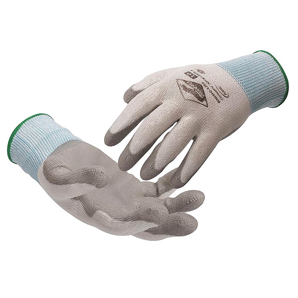 Guantes recubiertos resistentes al corte Tilsatec, Nivel de corte A4, 10 ga, gris/blanco, 10 - TTP030PU-100