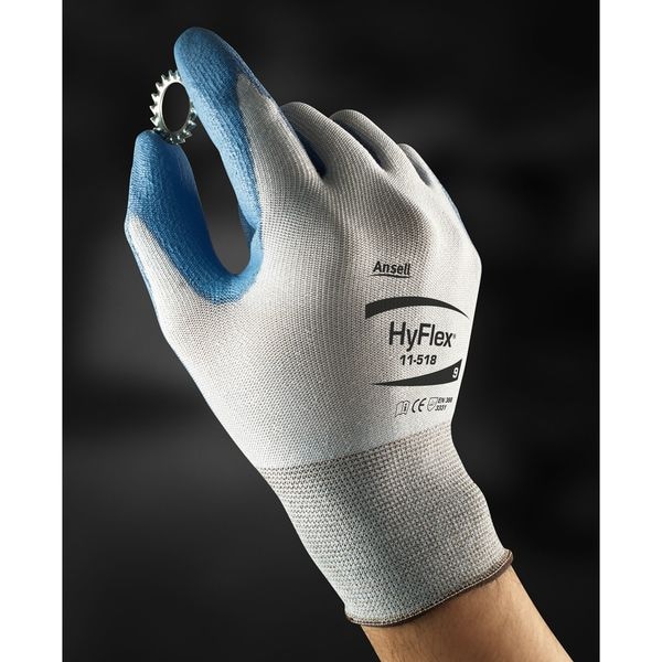 Guantes recubiertos resistentes al corte Ansell, Nivel de corte A2, calibre 18, azul, XL (10) - 11-518
