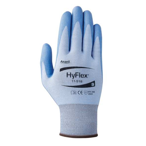 Guantes recubiertos resistentes al corte Ansell, Nivel de corte A2, calibre 18, azul, XL (10) - 11-518