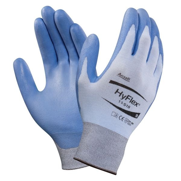 Guantes recubiertos resistentes al corte Ansell, Nivel de corte A2, calibre 18, azul, XL (10) - 11-518