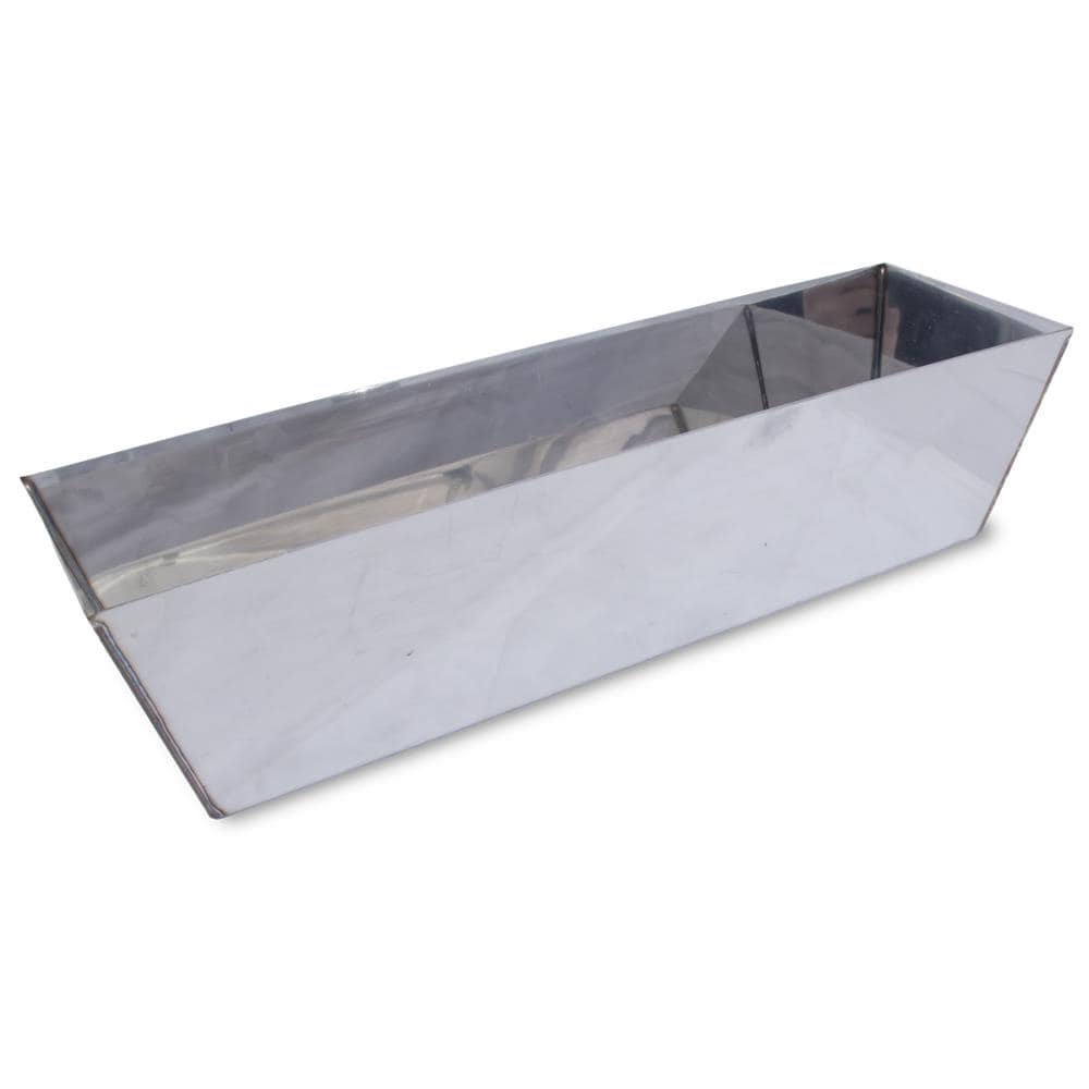 Charola de lodo de yeso de acero inoxidable Marshalltown Heli-Arc de 12 pulgadas L x 4 pulgadas W x 3.375 pulgadas D 6395-L