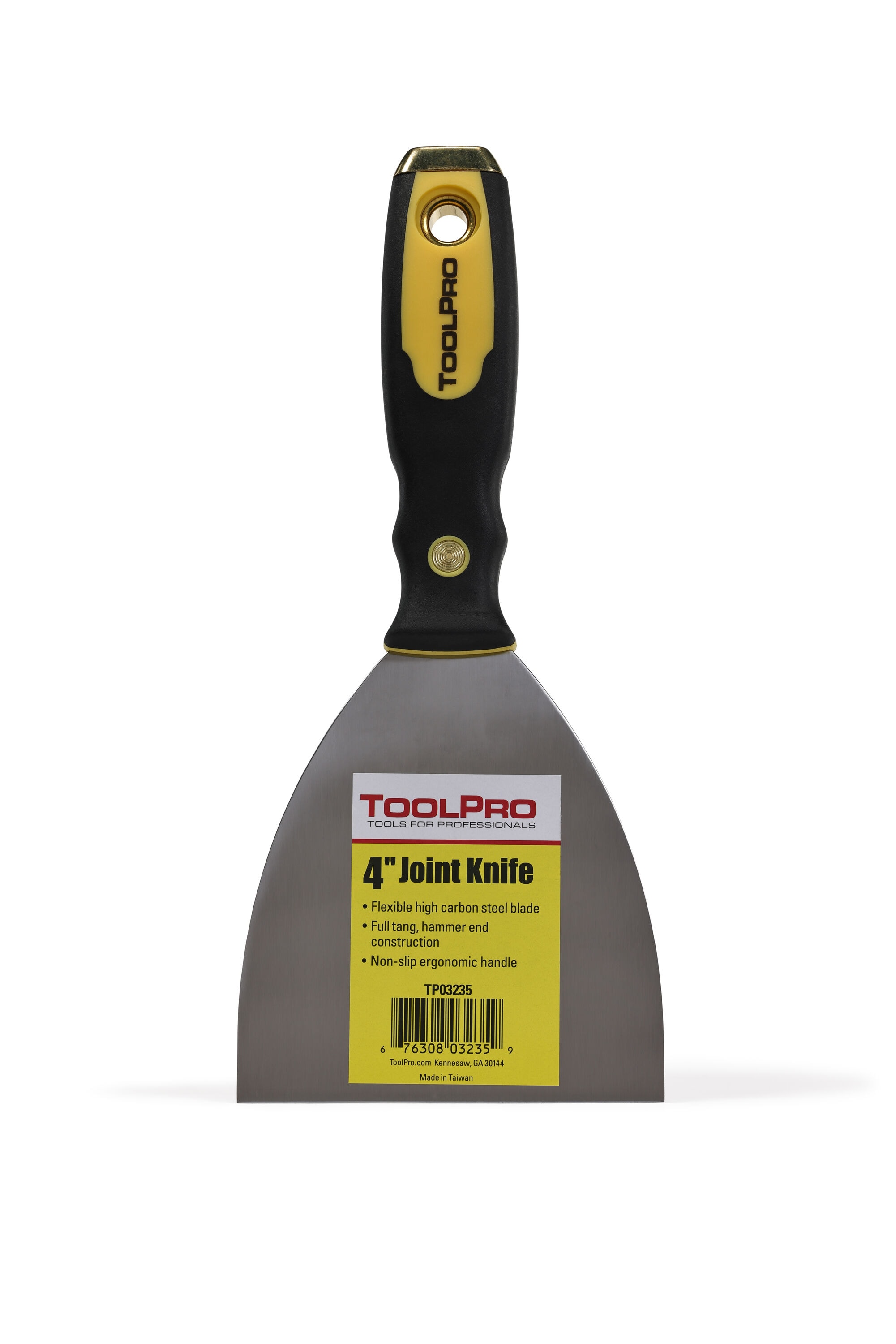Espátula para juntas de acero de 4 pulgadas x 4 pulgadas de ToolPro TP03235