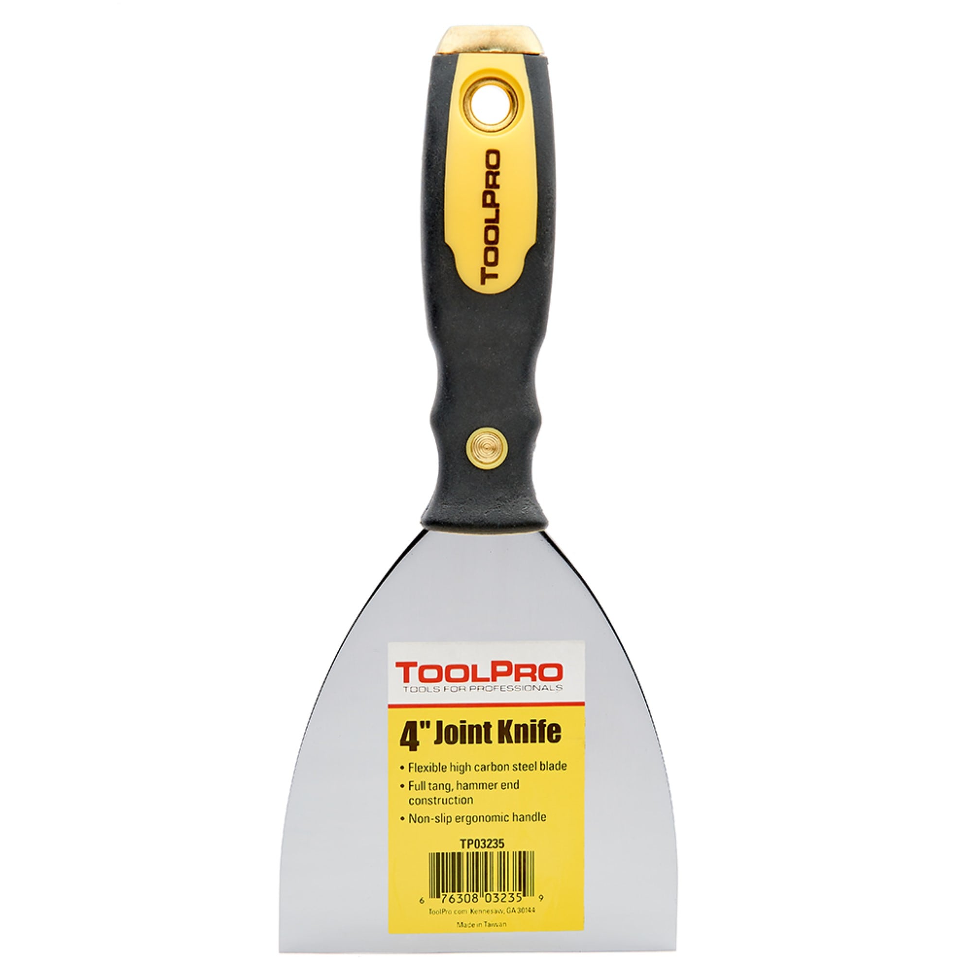 Espátula para juntas de acero de 4 pulgadas x 4 pulgadas de ToolPro TP03235