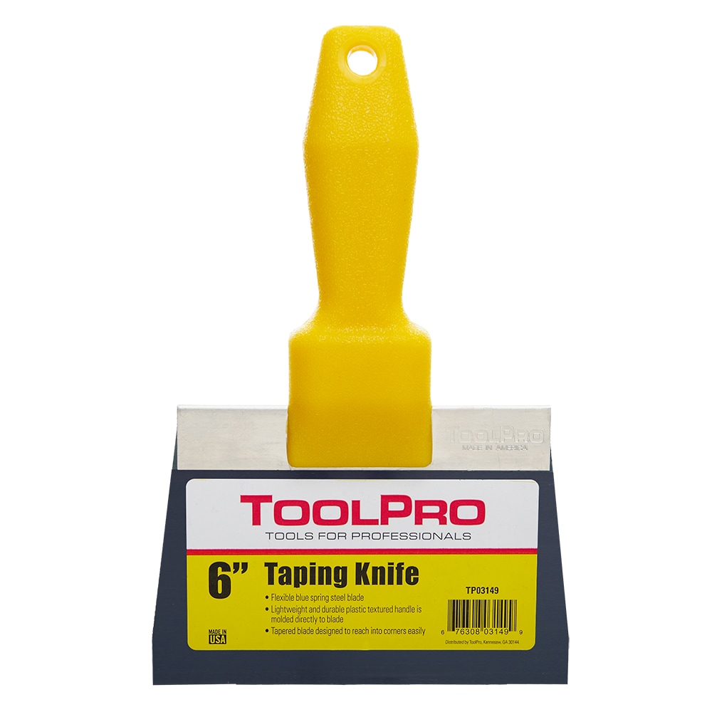 Espátula de acero azul ToolPro de 6 pulgadas 0.05 pulgadas x 6 pulgadas Espátula de yesero de acero TP03149