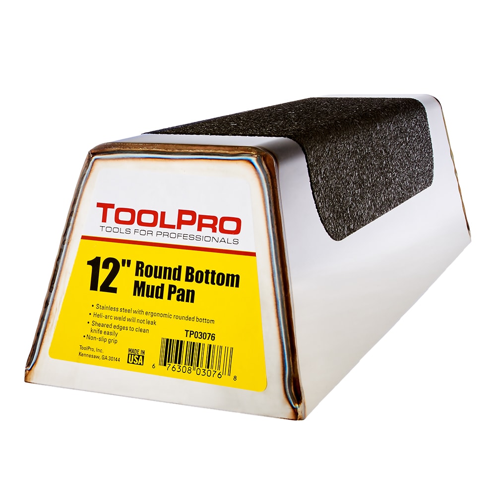 Charola de Yeso para Tablaroca de Metal de 12 pulgadas L x 4 pulgadas W x 5 pulgadas D de ToolPro TP03076