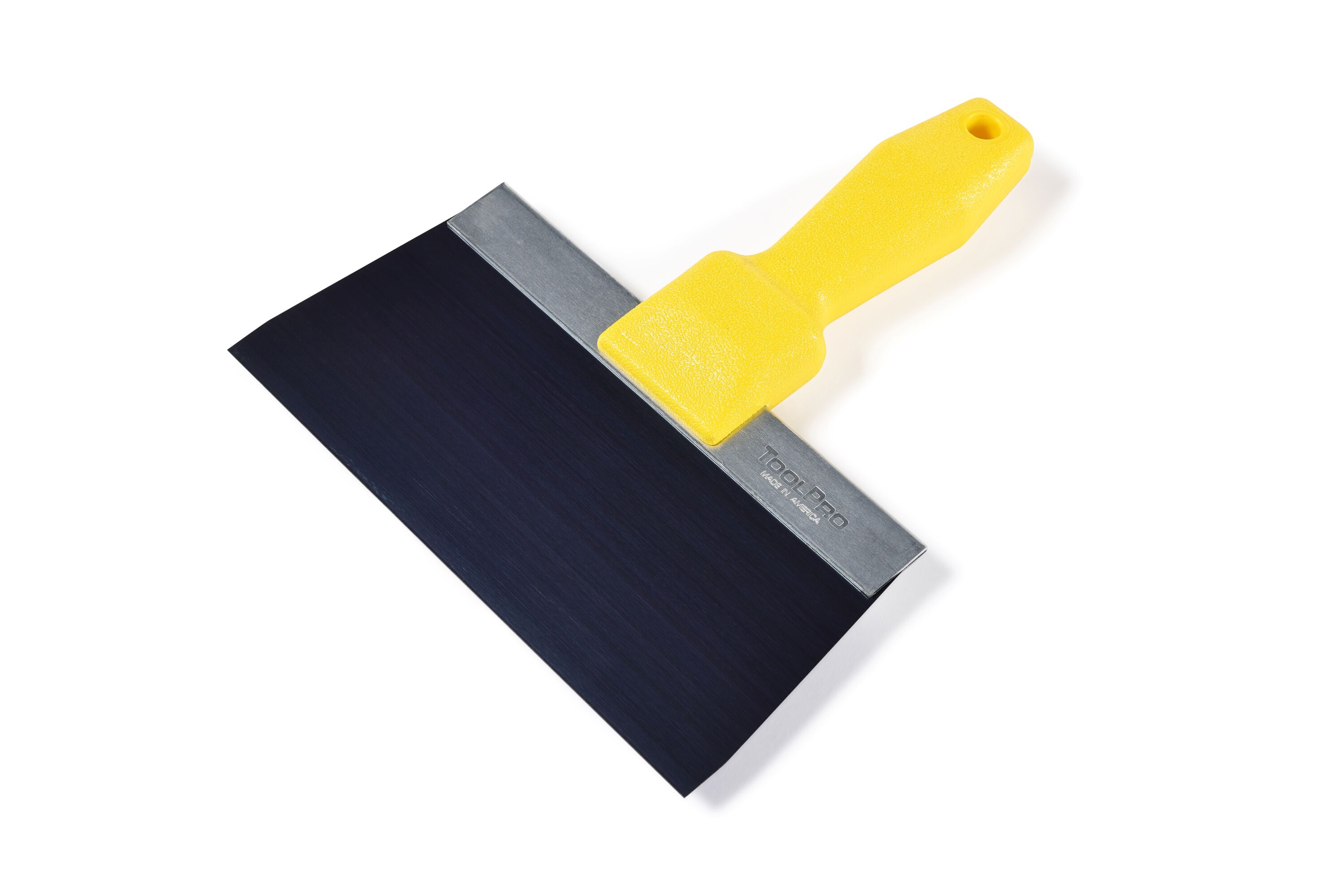 Espátula de yesero de 8 pulgadas de acero con resorte azul ToolPro de acero inoxidable de 8 pulgadas x 8 pulgadas TP03150