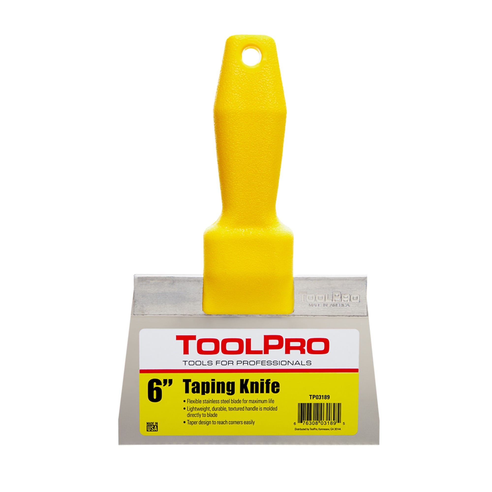 Espátula para juntas de acero inoxidable de 6 pulgadas x 6 pulgadas de ToolPro TP03189