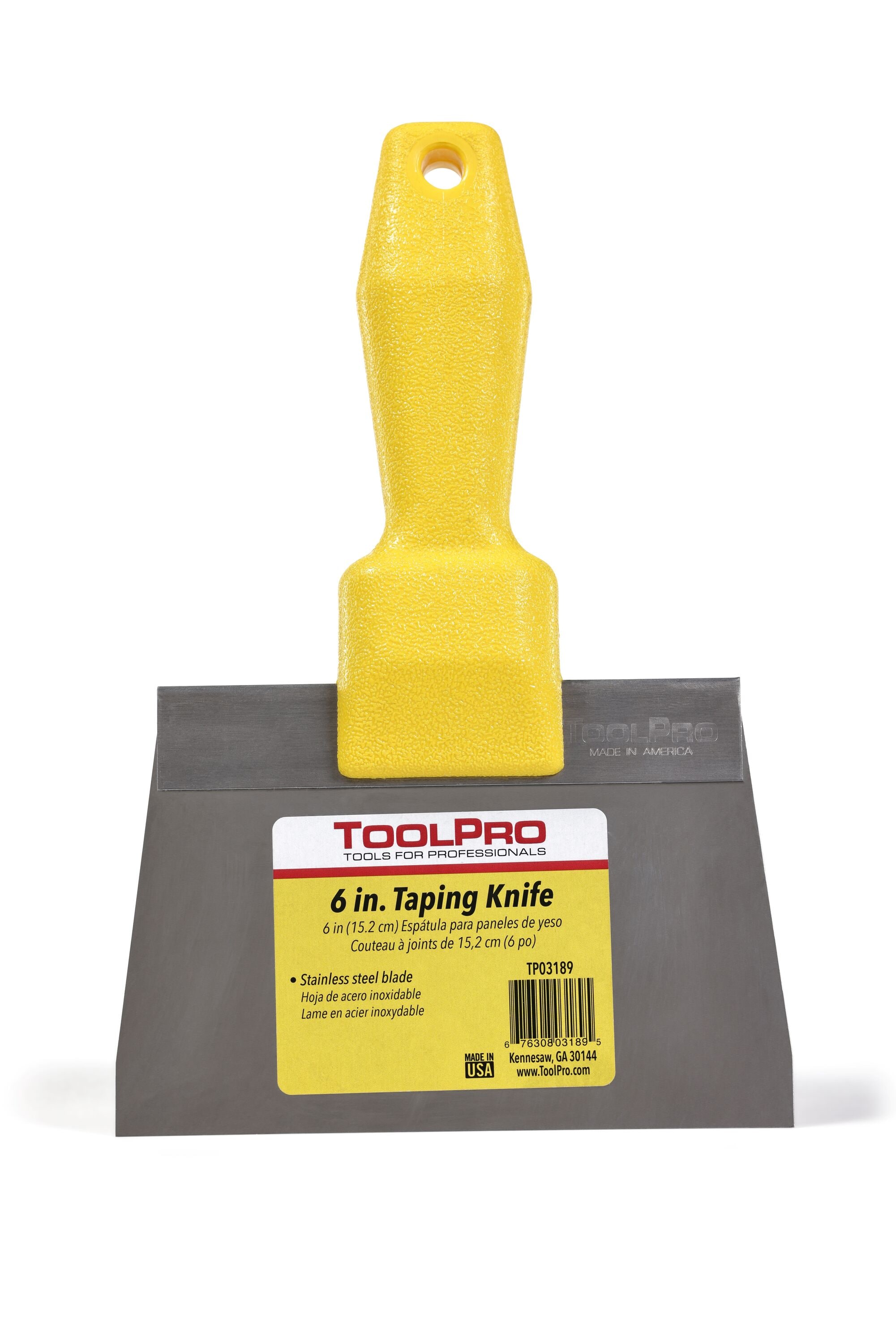 Espátula para juntas de acero inoxidable de 6 pulgadas x 6 pulgadas de ToolPro TP03189