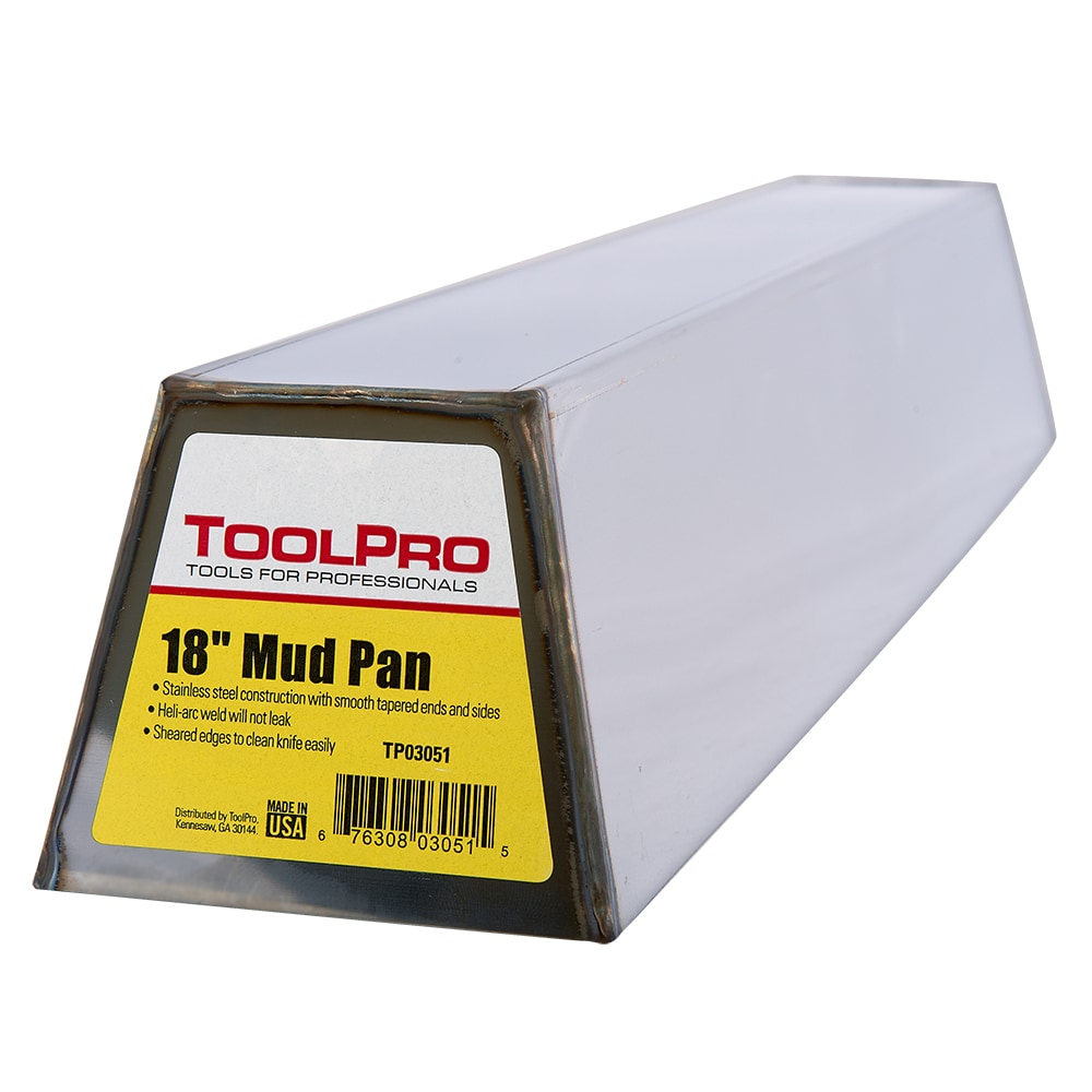 Charola Metálica para Masilla de Yeso Seco de 18 Pulgadas Largo x 5 Pulgadas Ancho x 4 Pulgadas Profundidad TP03051 de ToolPro