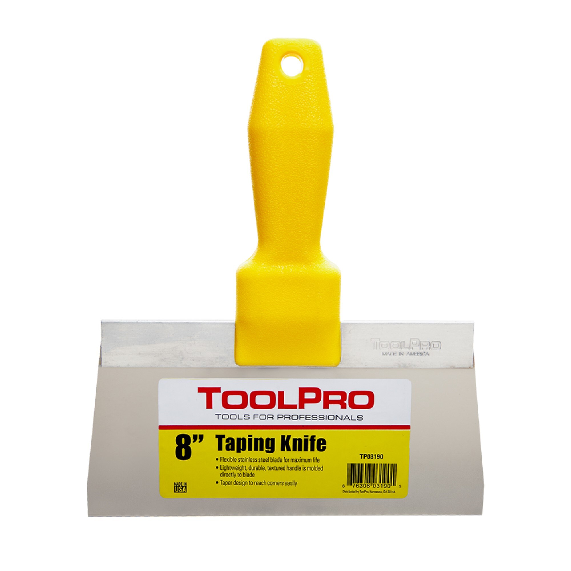 Espátula para yeso de acero inoxidable de 8 pulgadas x 9.25 pulgadas de ToolPro