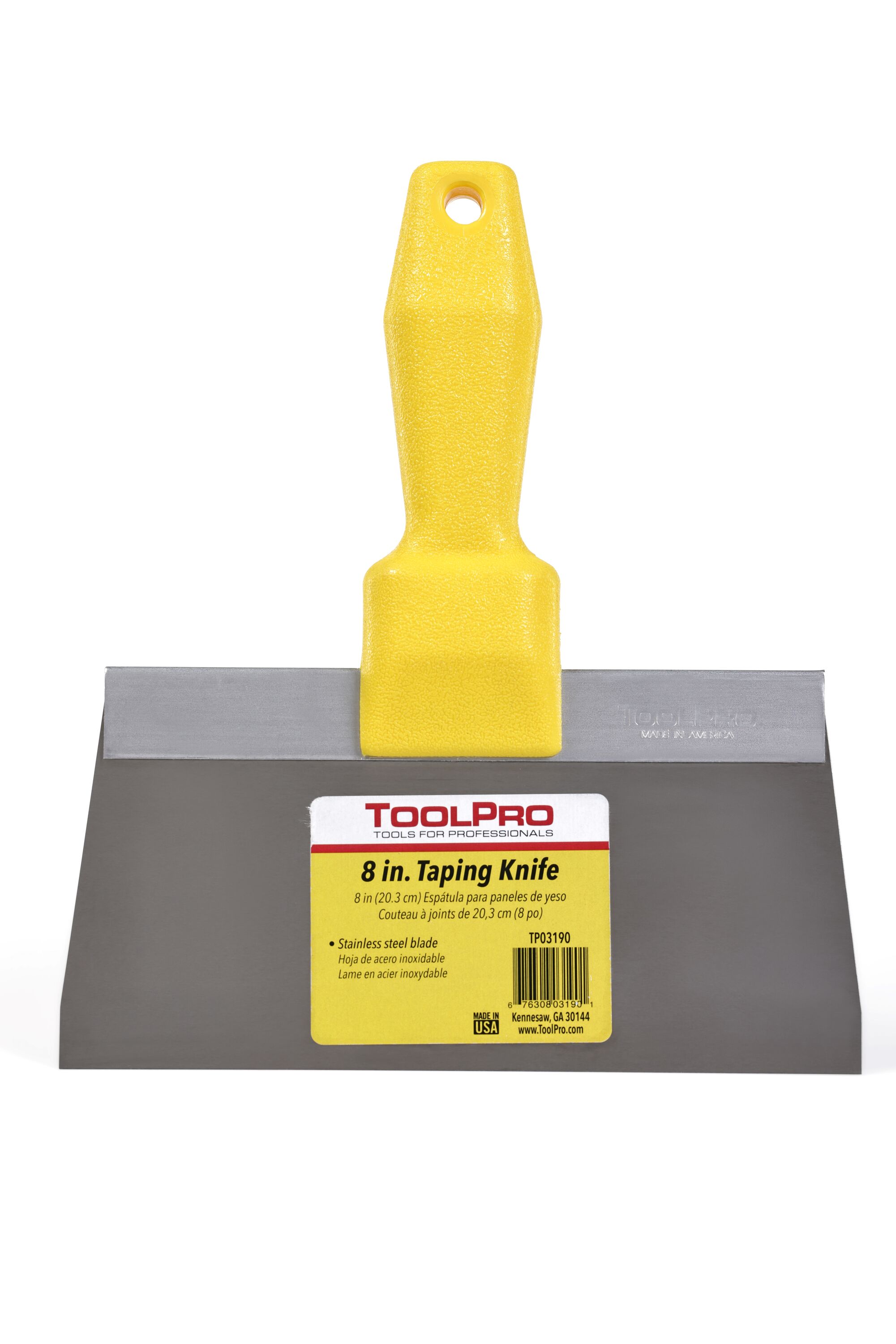 Espátula para yeso de acero inoxidable de 8 pulgadas x 9.25 pulgadas de ToolPro