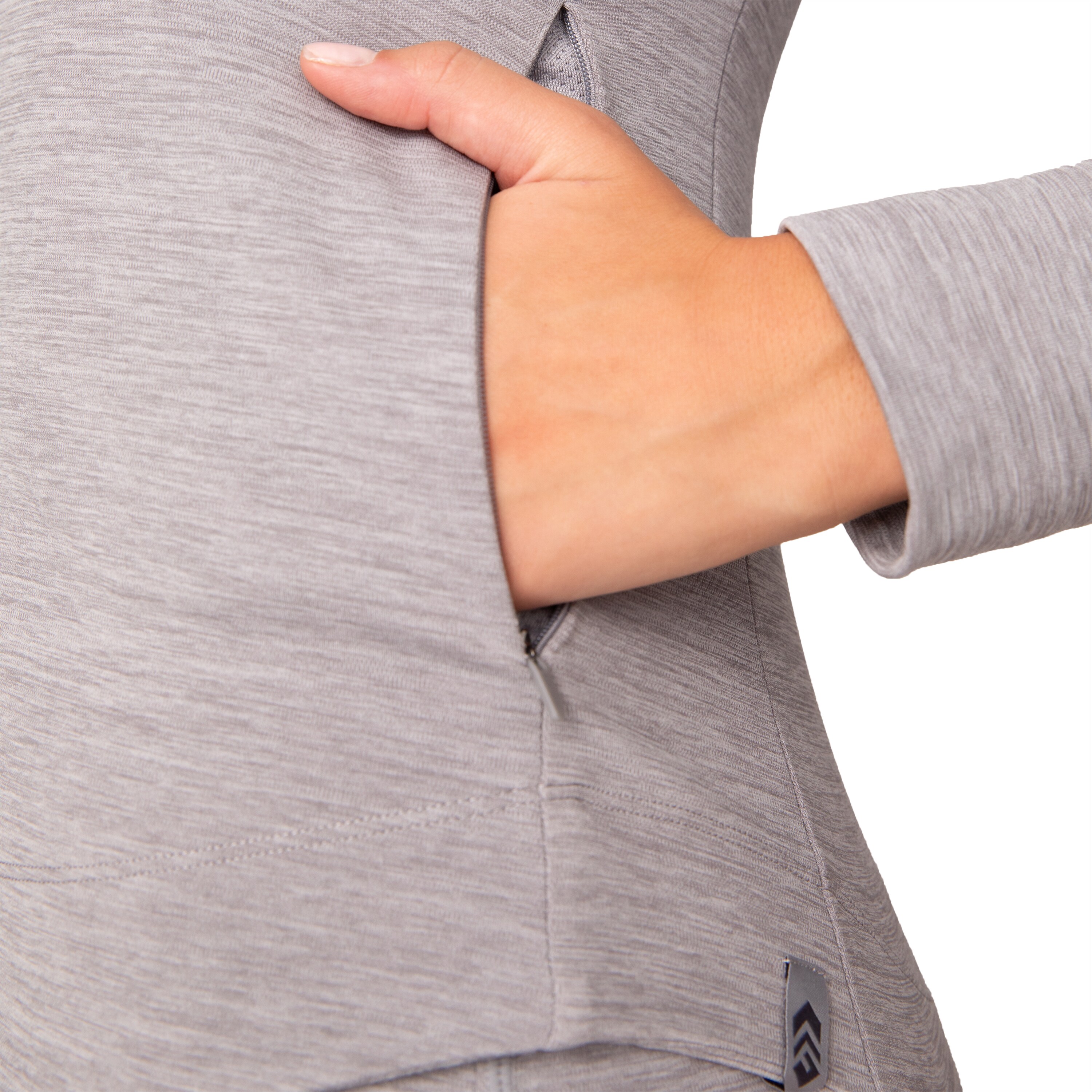 Chamarra de franela ligera gris para mujer de Free Country (Talla pequeña)