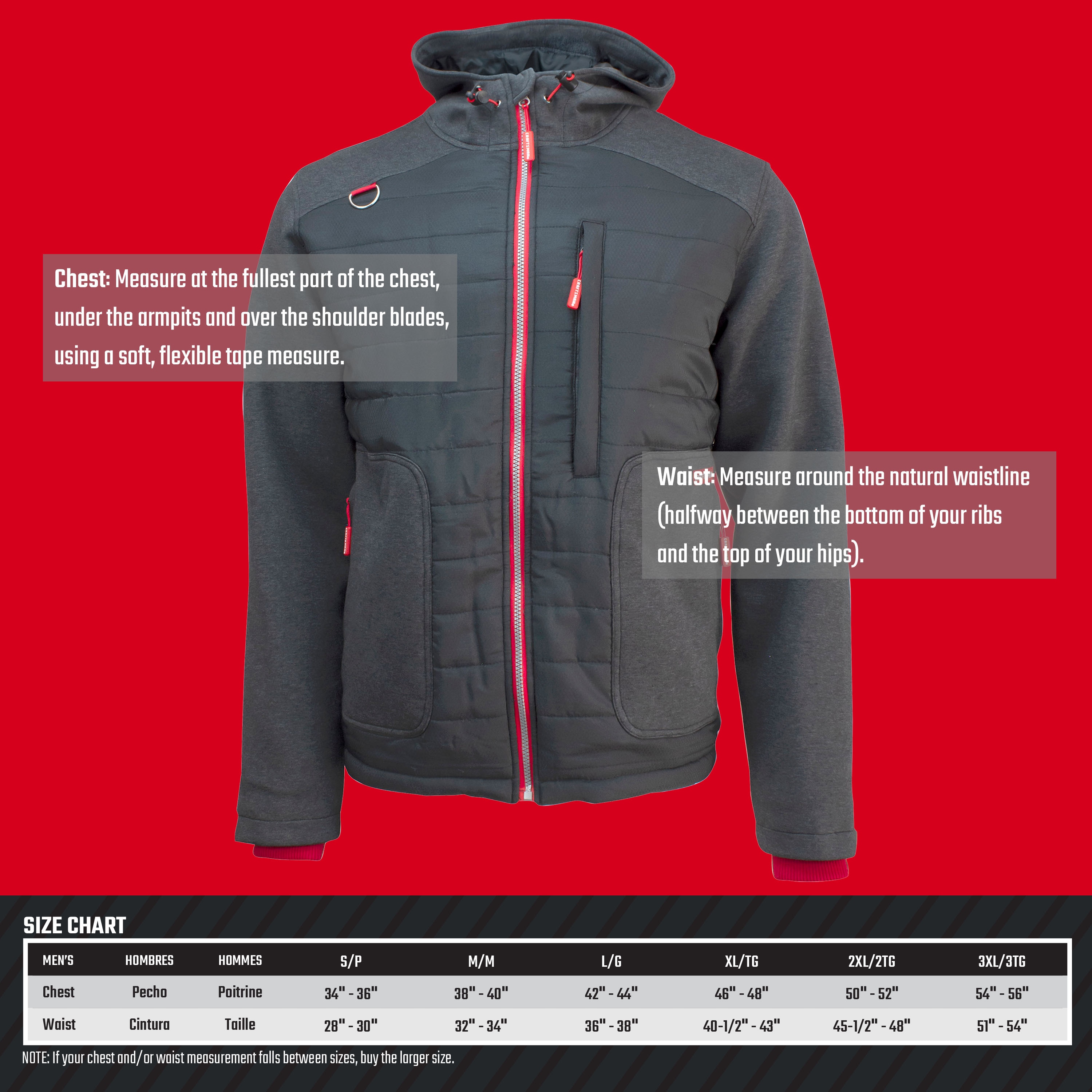 Chamarra térmica gris para hombre (talla mediana) de CRAFTSMAN con batería y cargador incluidos