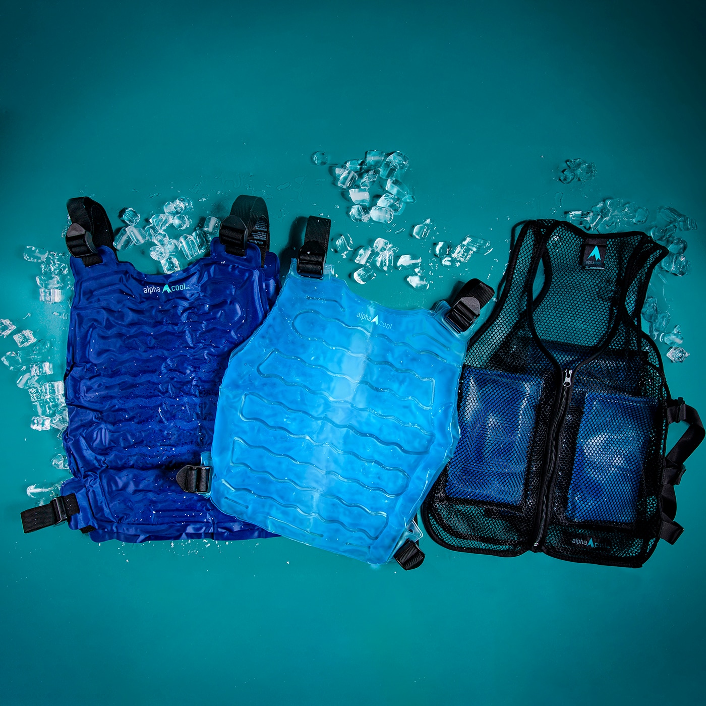 Chaleco enfriador de poliéster azul para adultos unisex AlphaCool