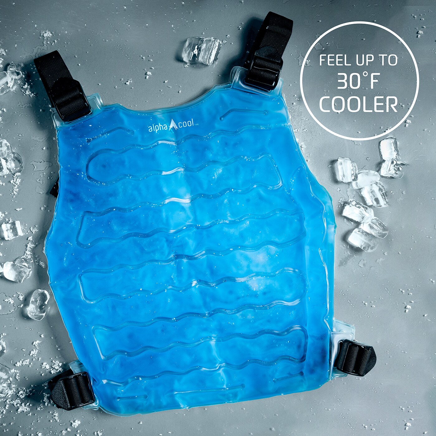 Chaleco enfriador de poliéster azul para adultos unisex AlphaCool