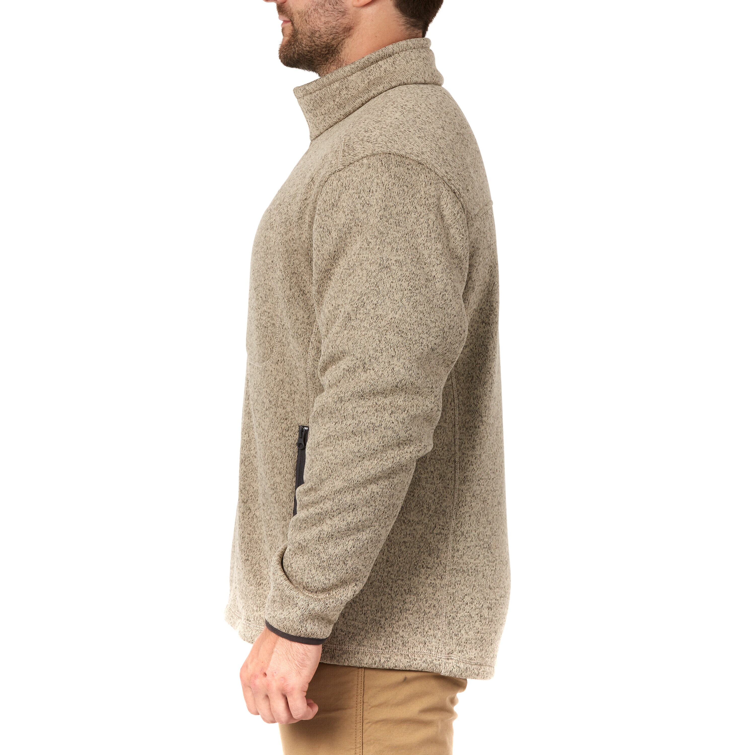 Ropa de trabajo para hombre en poliéster color avena con forro polar aislante (Talla Grande)