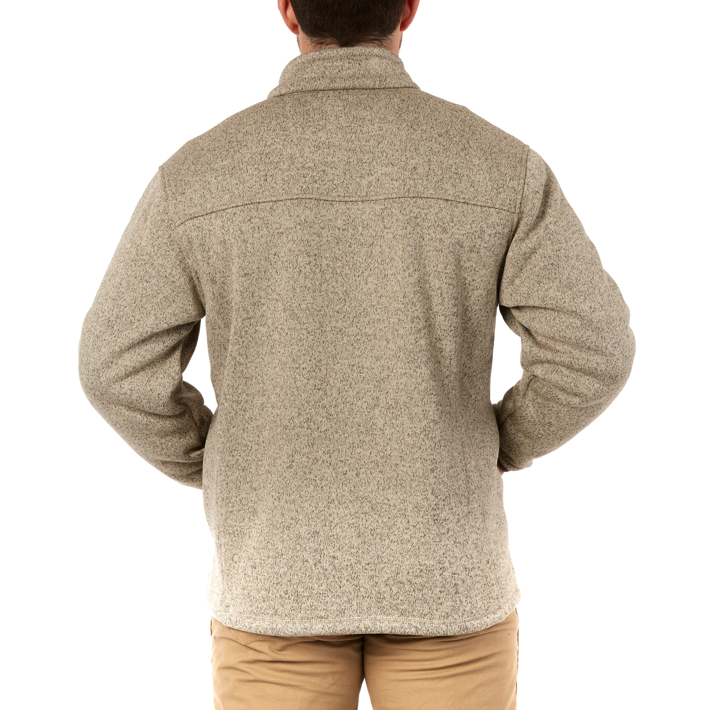 Ropa de trabajo para hombre en poliéster color avena con forro polar aislante (Talla Grande)
