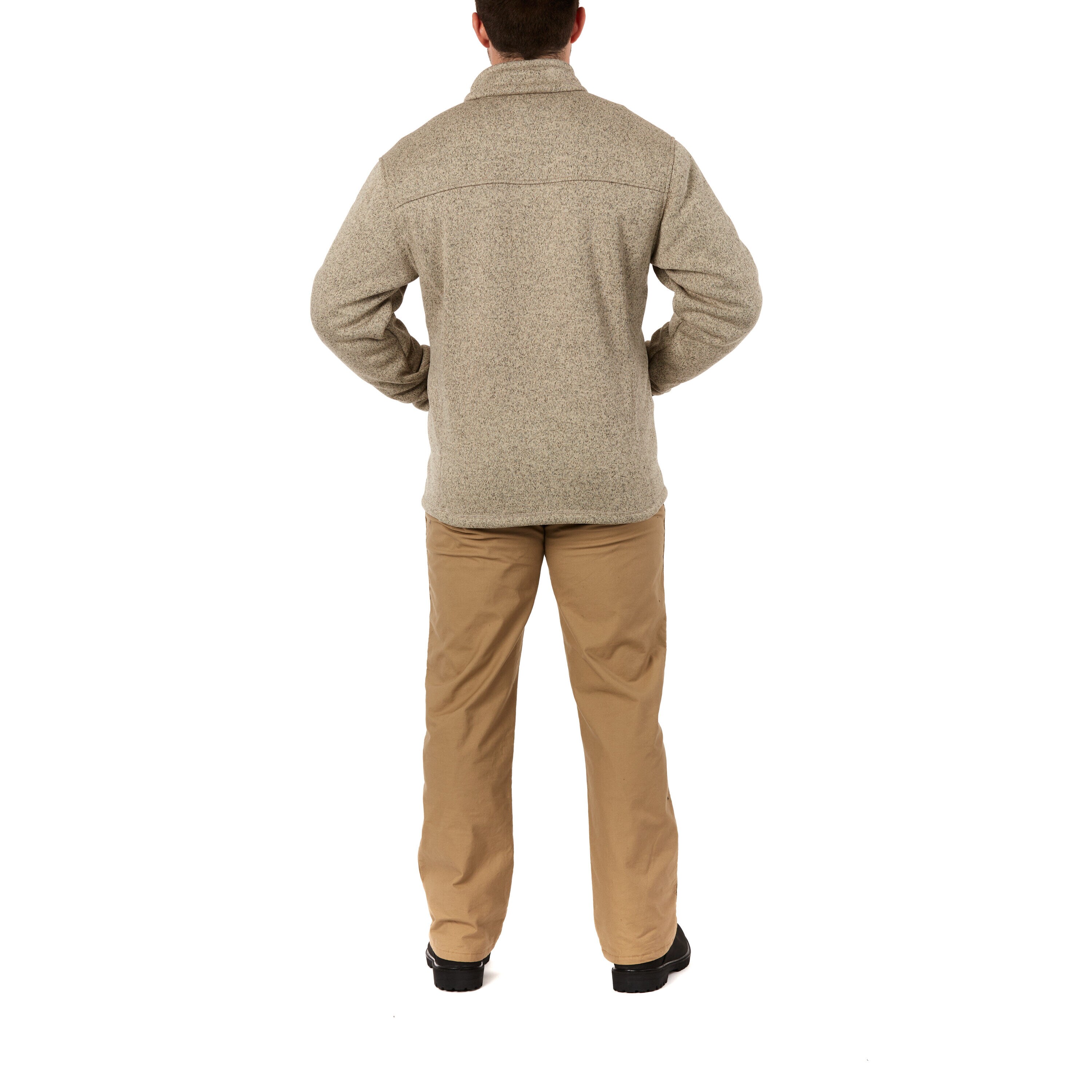Ropa de trabajo para hombre en poliéster color avena con forro polar aislante (Talla Grande)