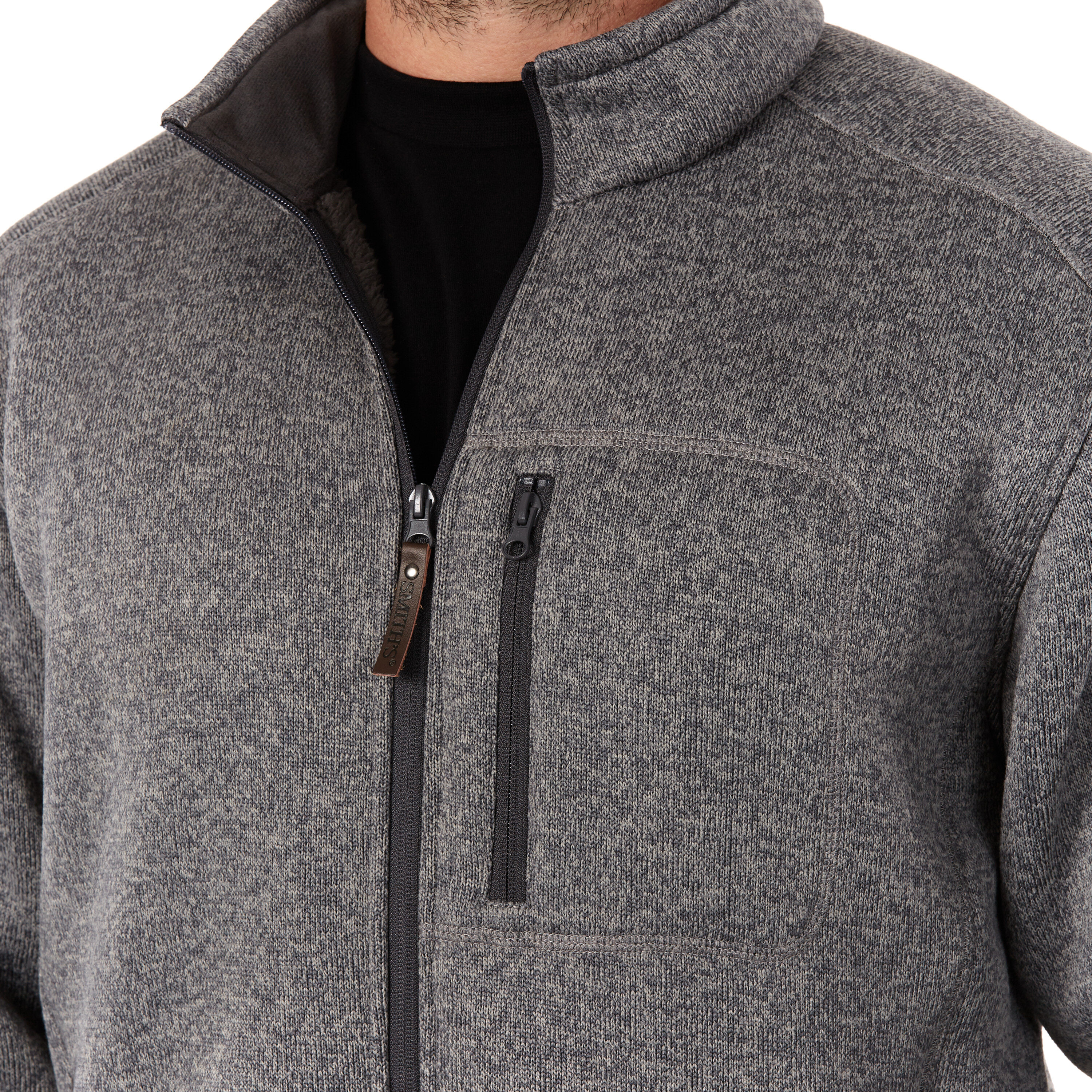 Ropa de trabajo para hombre en poliéster gris jaspeado con forro polar (Talla Grande)