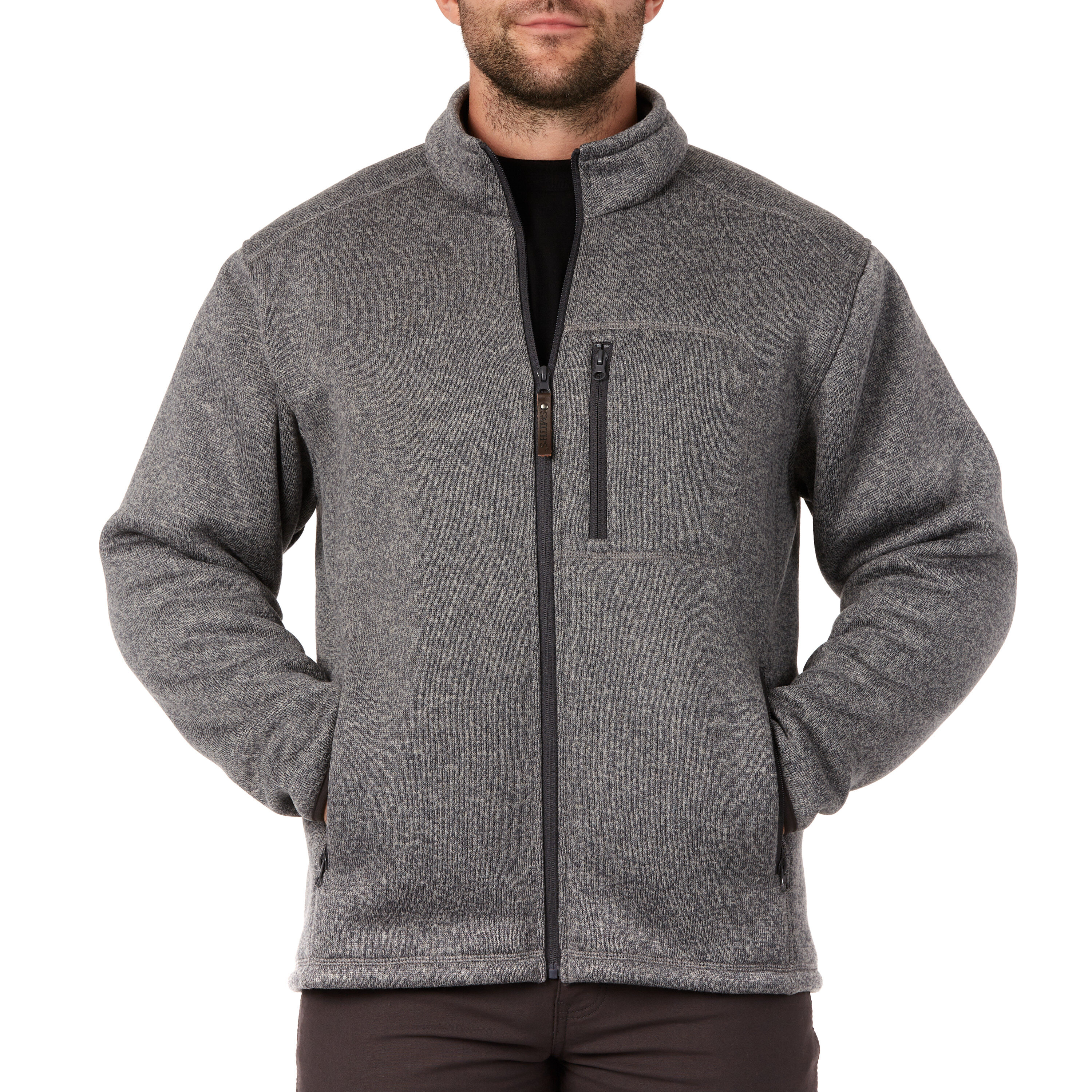 Ropa de trabajo para hombre en poliéster gris jaspeado con forro polar (Talla Grande)