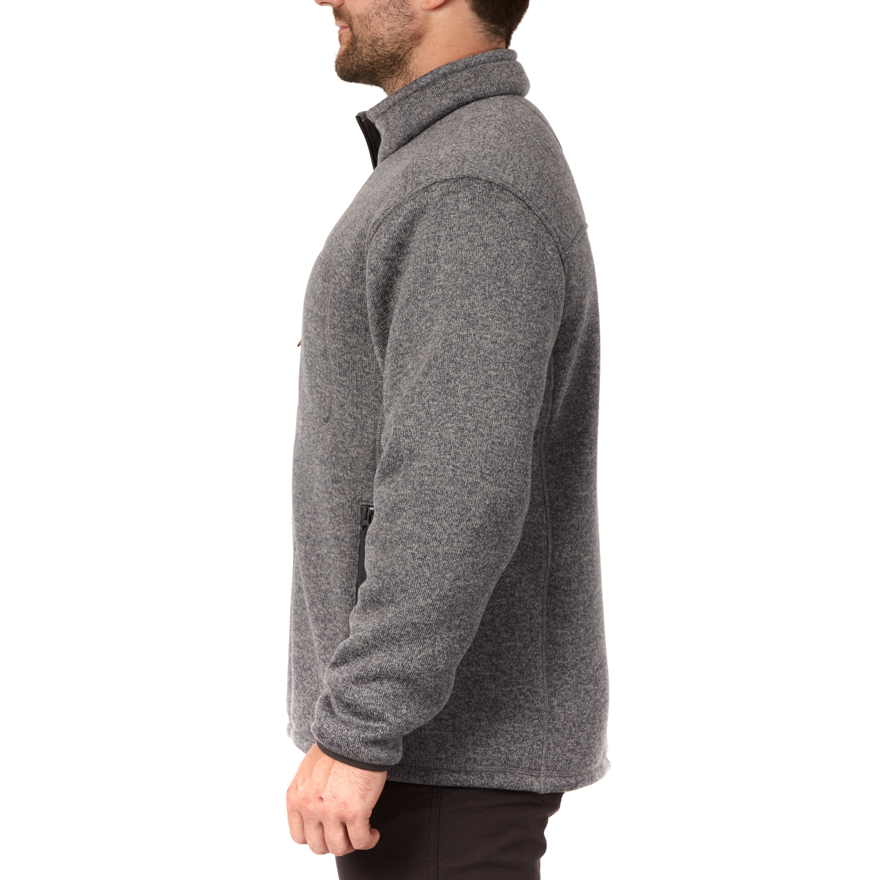 Ropa de trabajo para hombre en poliéster gris jaspeado con forro polar (Talla Grande)