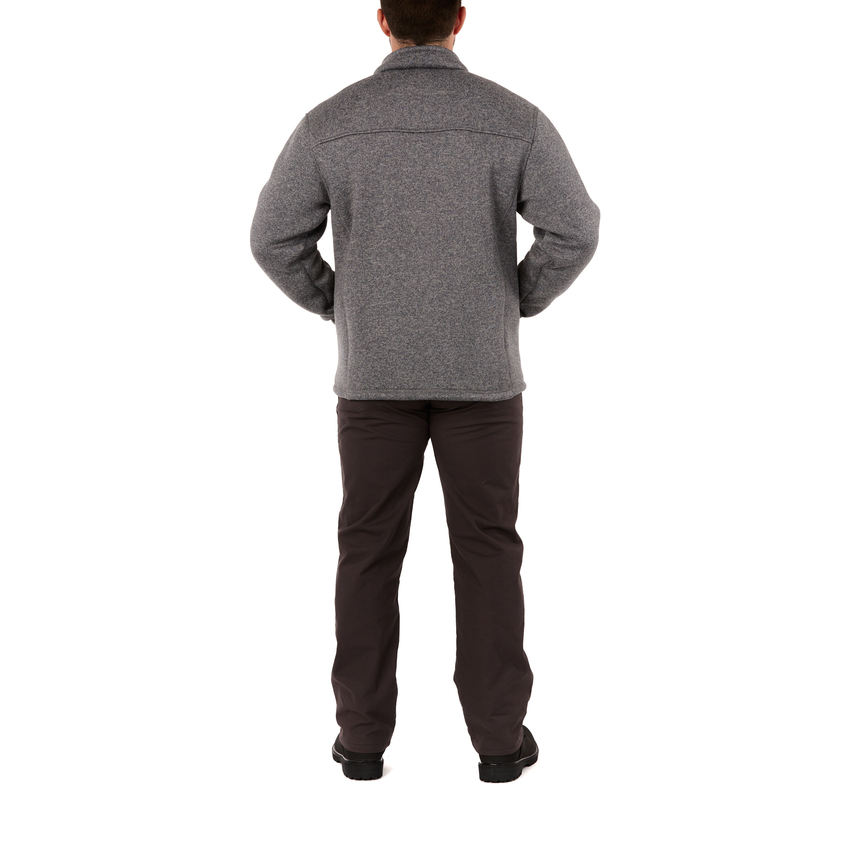 Ropa de trabajo para hombre en poliéster gris jaspeado con forro polar (Talla Grande)