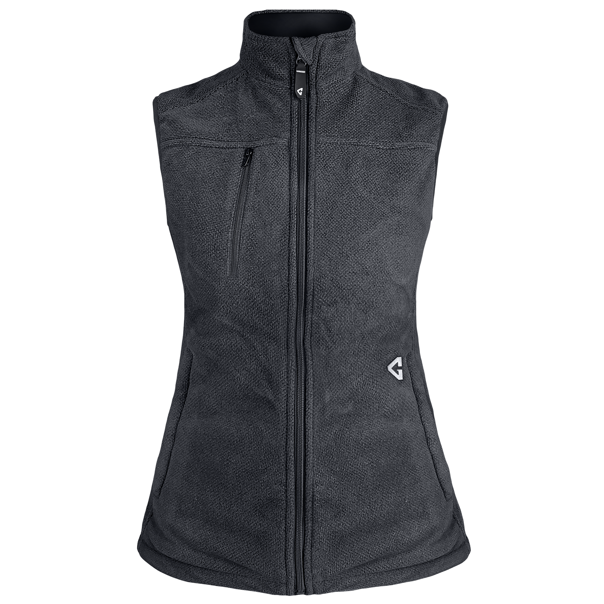 Chaleco térmico de poliéster gris para mujer talla extra chica