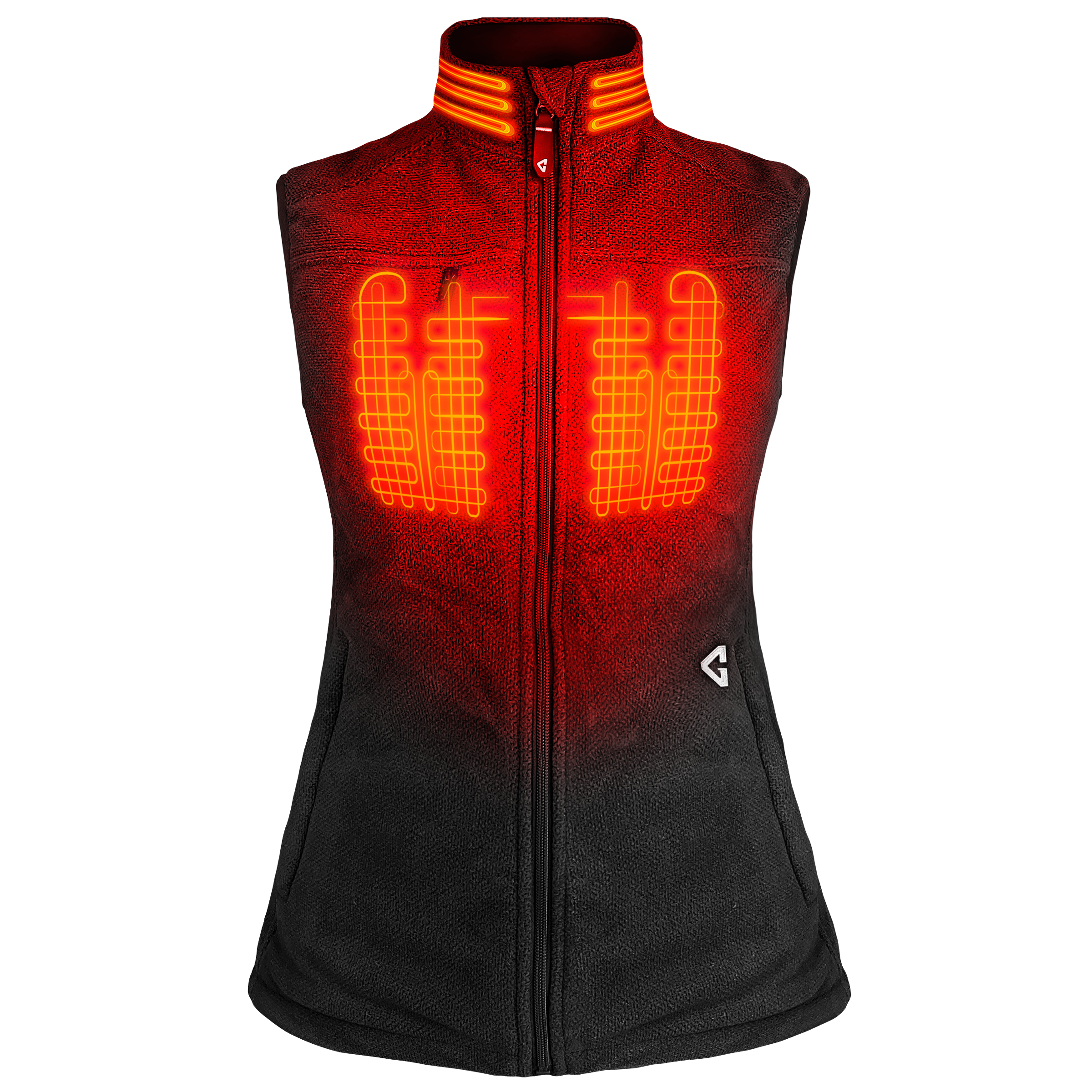 Chaleco térmico de poliéster negro para mujer Gerbing talla X-chica