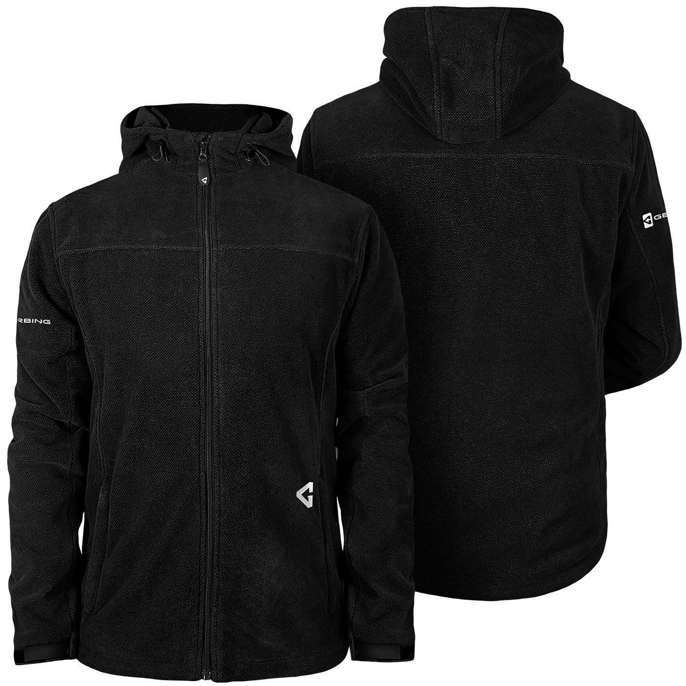 Chamarra Caliente con Capucha y Forro de Felpa para Hombre en Negro de Peso Mediano (3XL) con Batería y Cargador incluidos