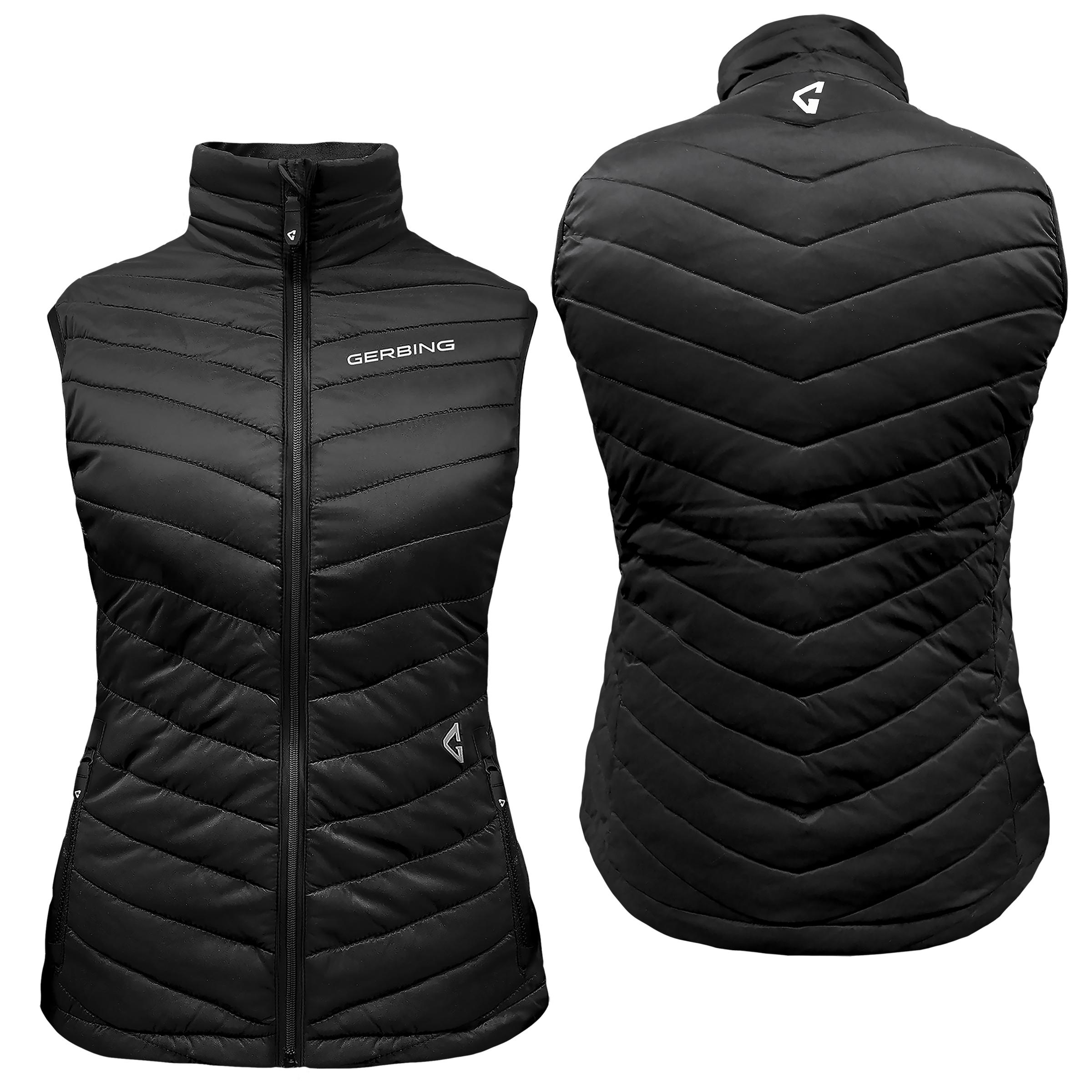 Chaleco térmico de poliéster negro para mujer en talla mediana