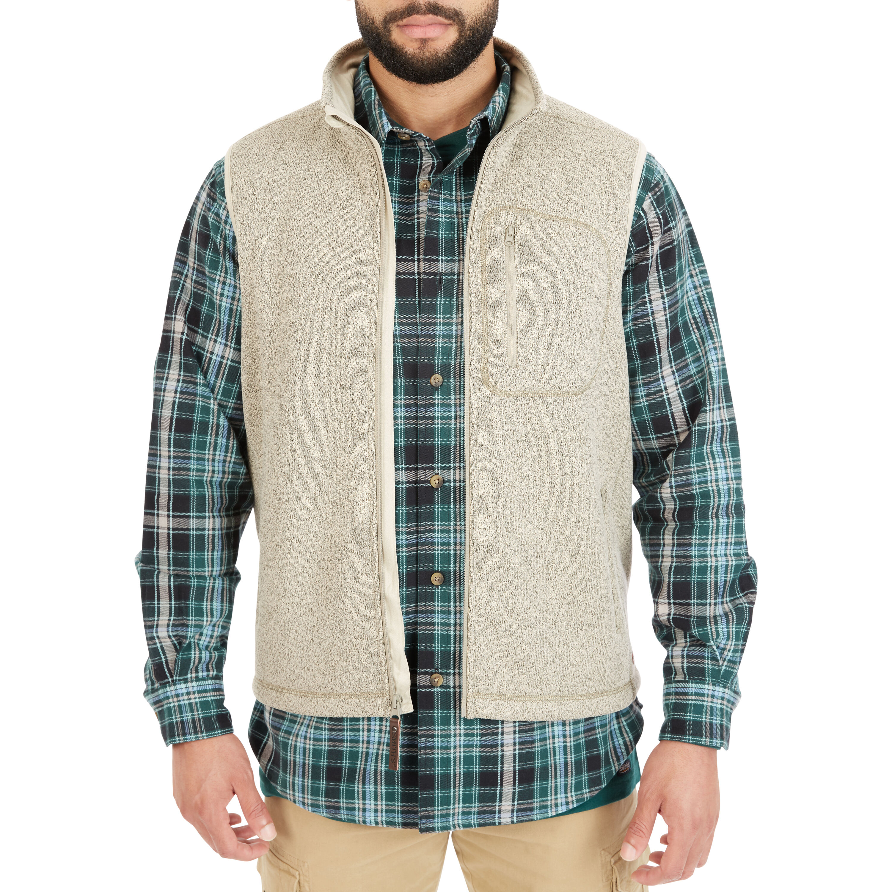 Chaleco Acolchonado de Poliéster en Tono Avena Heather para Hombre de Smith's Workwear (Grande) S4556A-OAT-L