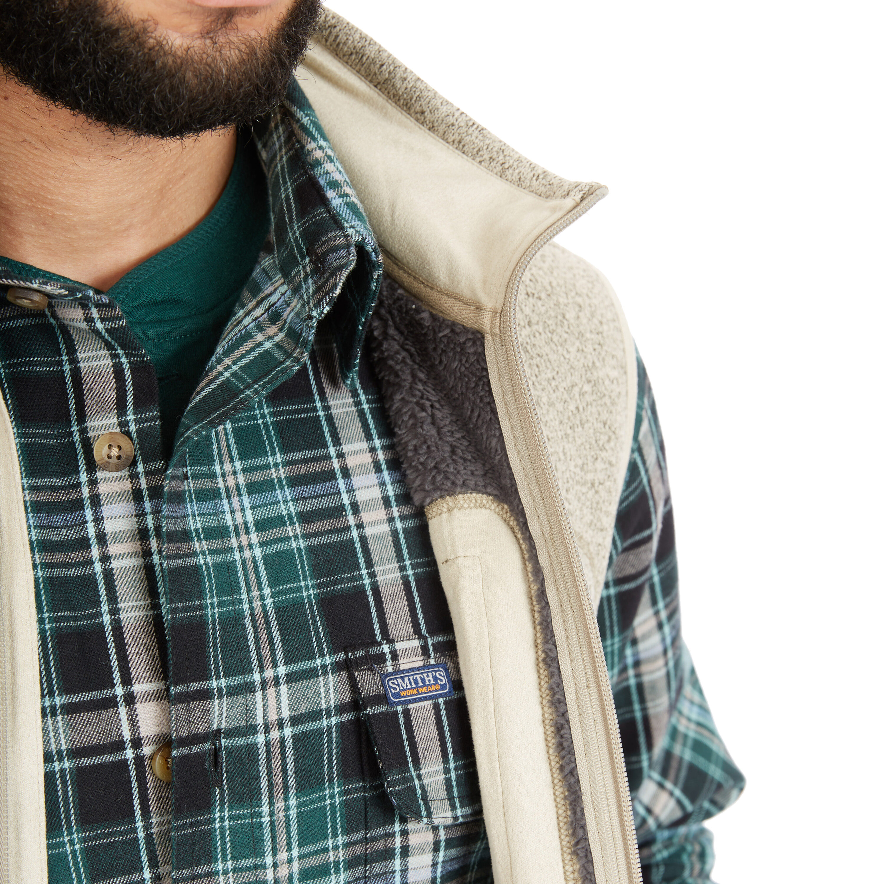Chaleco Acolchonado de Poliéster en Tono Avena Heather para Hombre de Smith's Workwear (Grande) S4556A-OAT-L