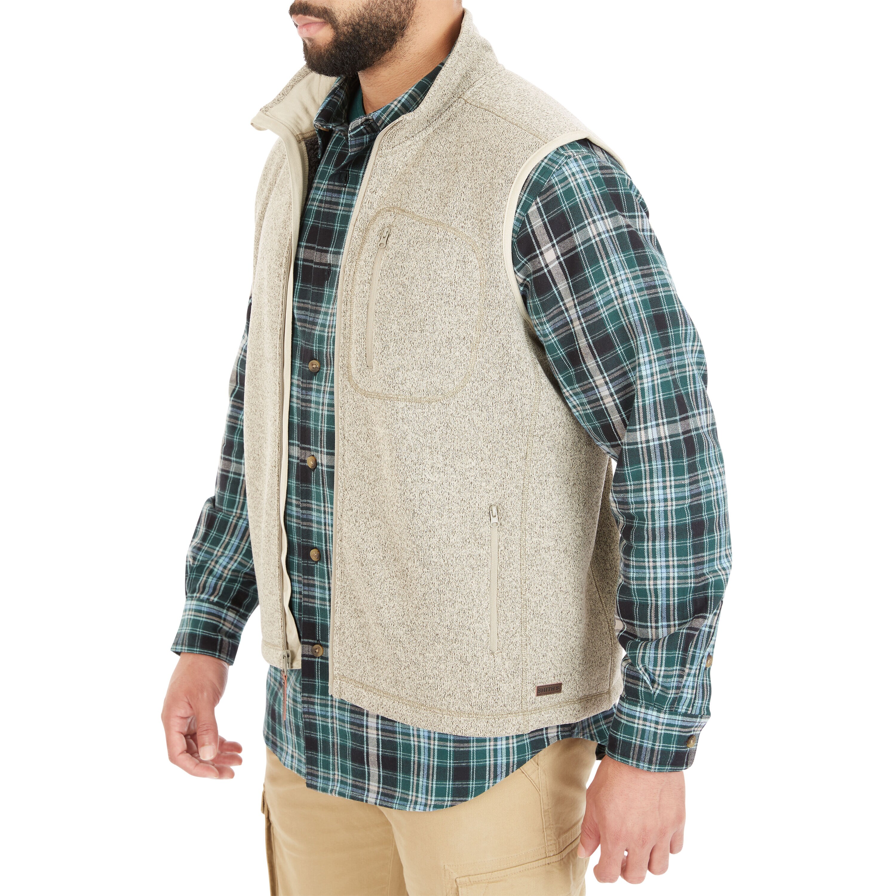 Chaleco Acolchonado de Poliéster en Tono Avena Heather para Hombre de Smith's Workwear (Grande) S4556A-OAT-L