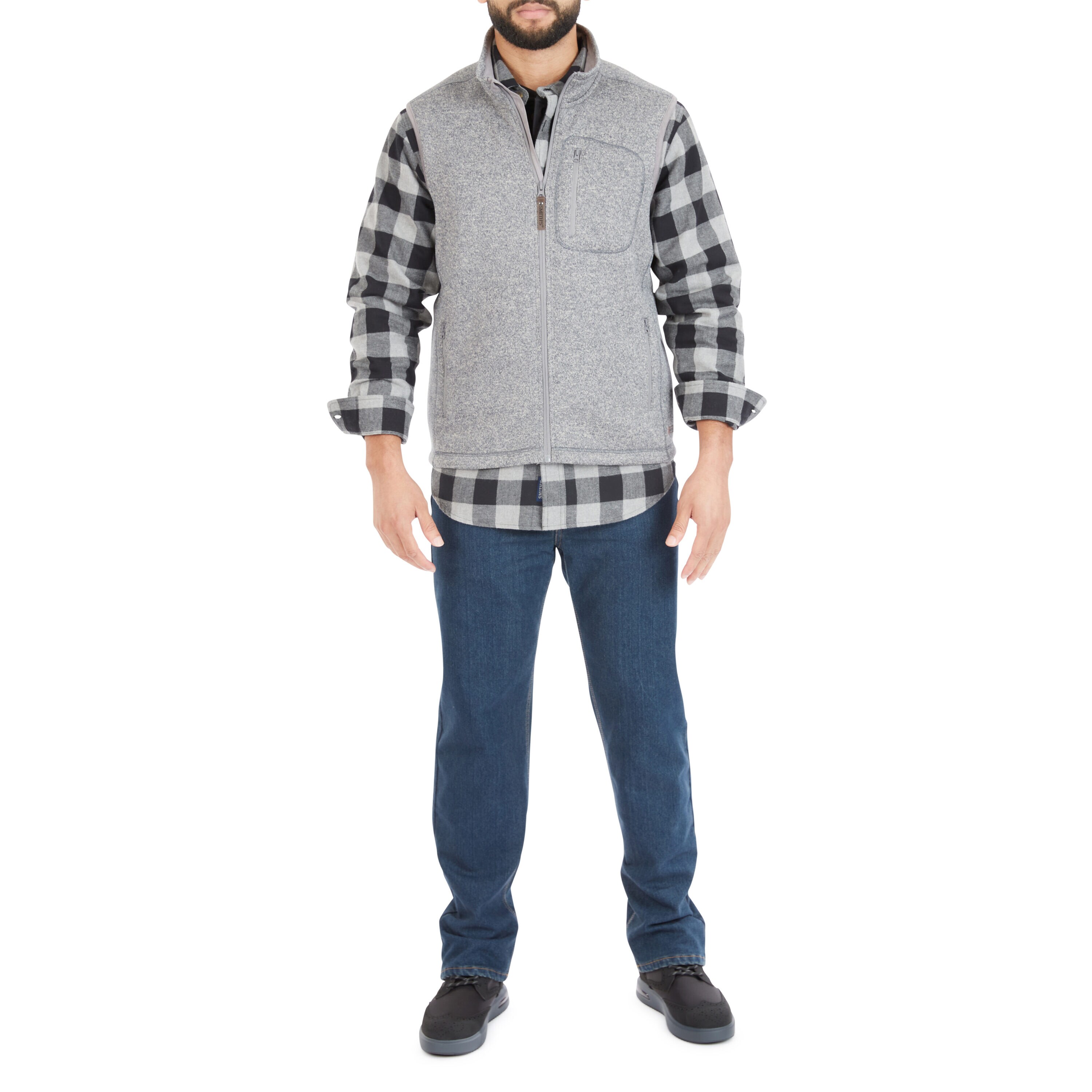 Chaleco Aislante de Poliéster Gris Jaspeado para Hombres de Smith's Workwear (Grande)