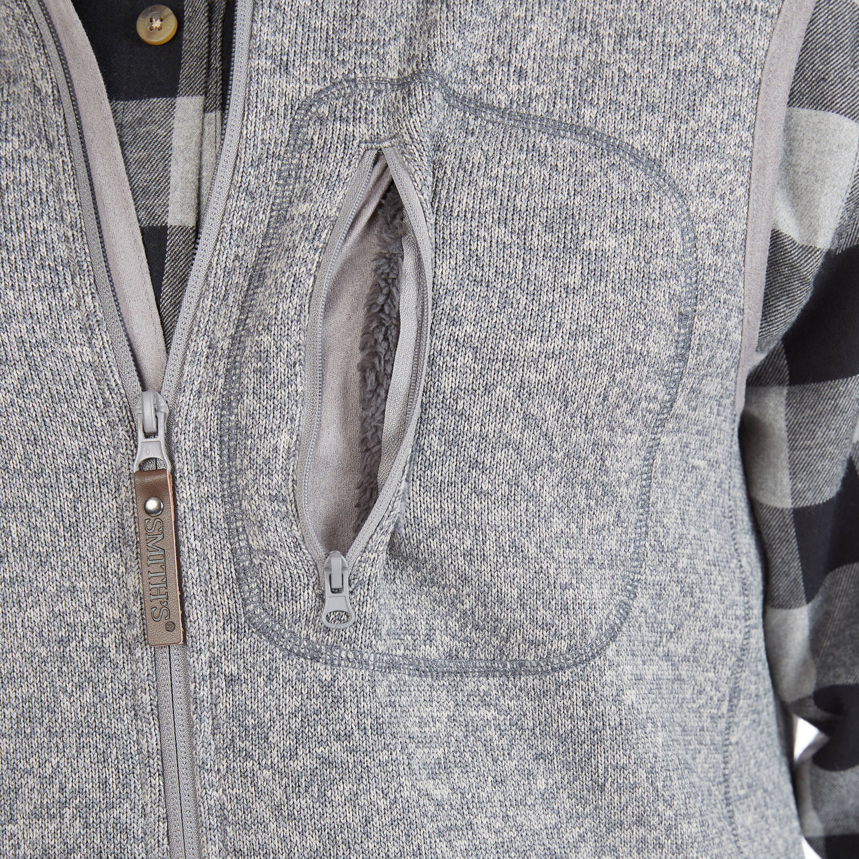 Chaleco Aislante de Poliéster Gris Jaspeado para Hombres de Smith's Workwear (Grande)