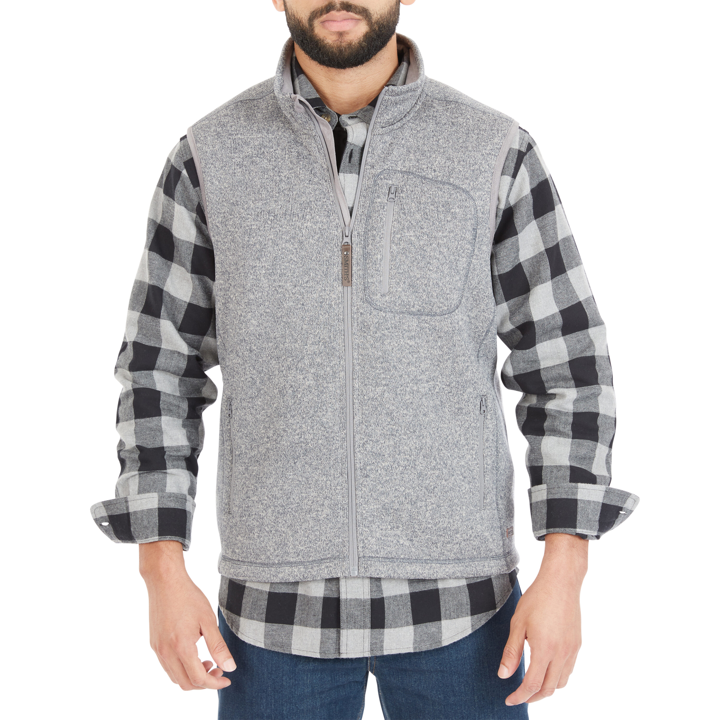 Chaleco Aislante de Poliéster Gris Jaspeado para Hombres de Smith's Workwear (Grande)