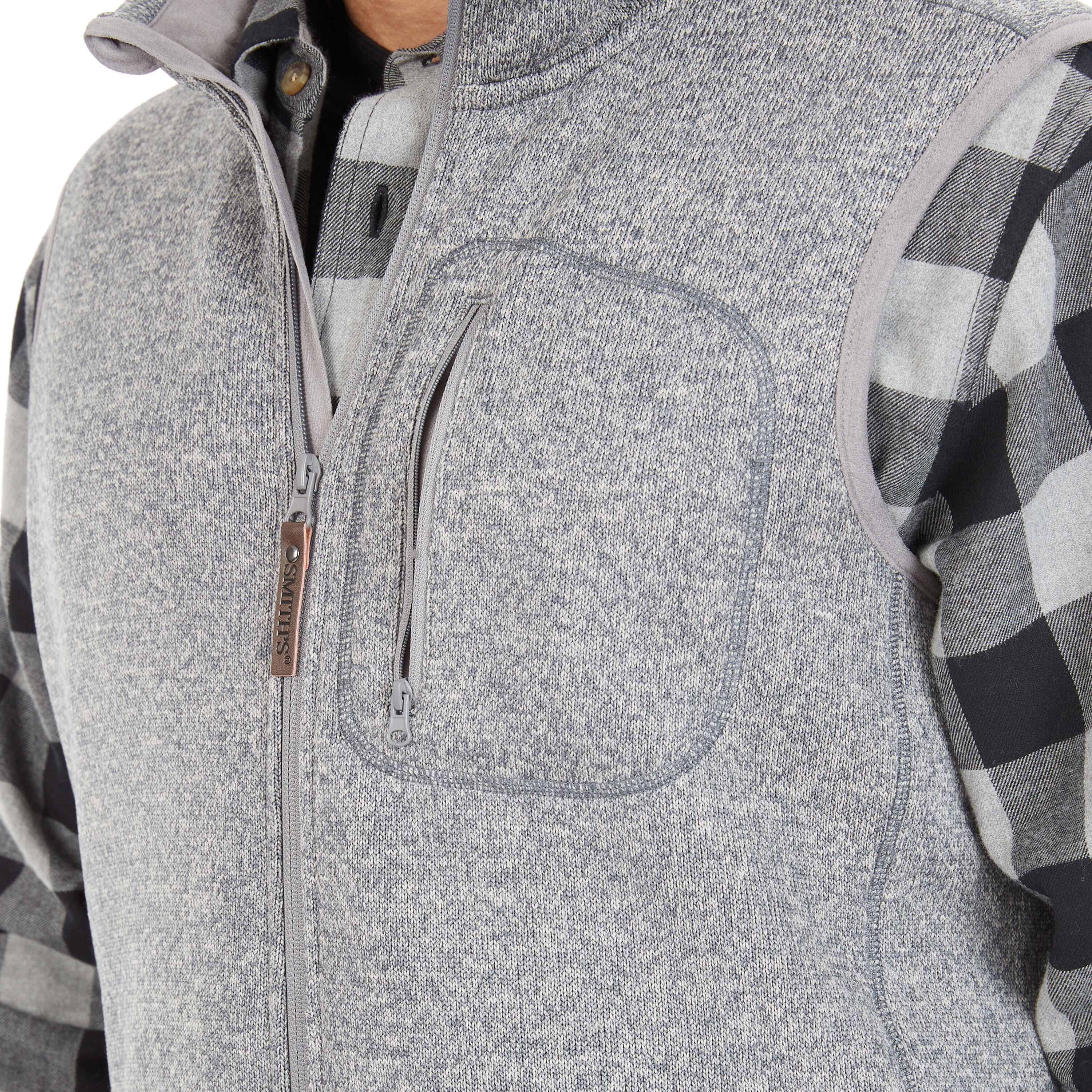 Chaleco Aislante de Poliéster Gris Jaspeado para Hombres de Smith's Workwear (Grande)