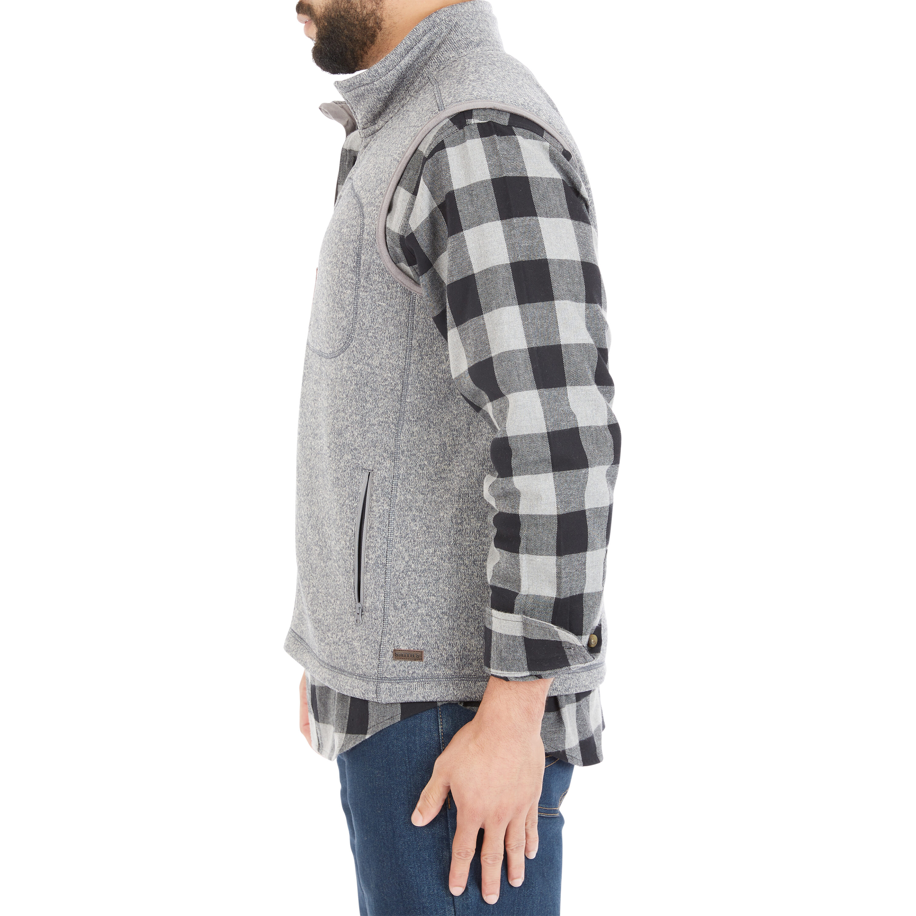Chaleco Aislante de Poliéster Gris Jaspeado para Hombres de Smith's Workwear (Grande)