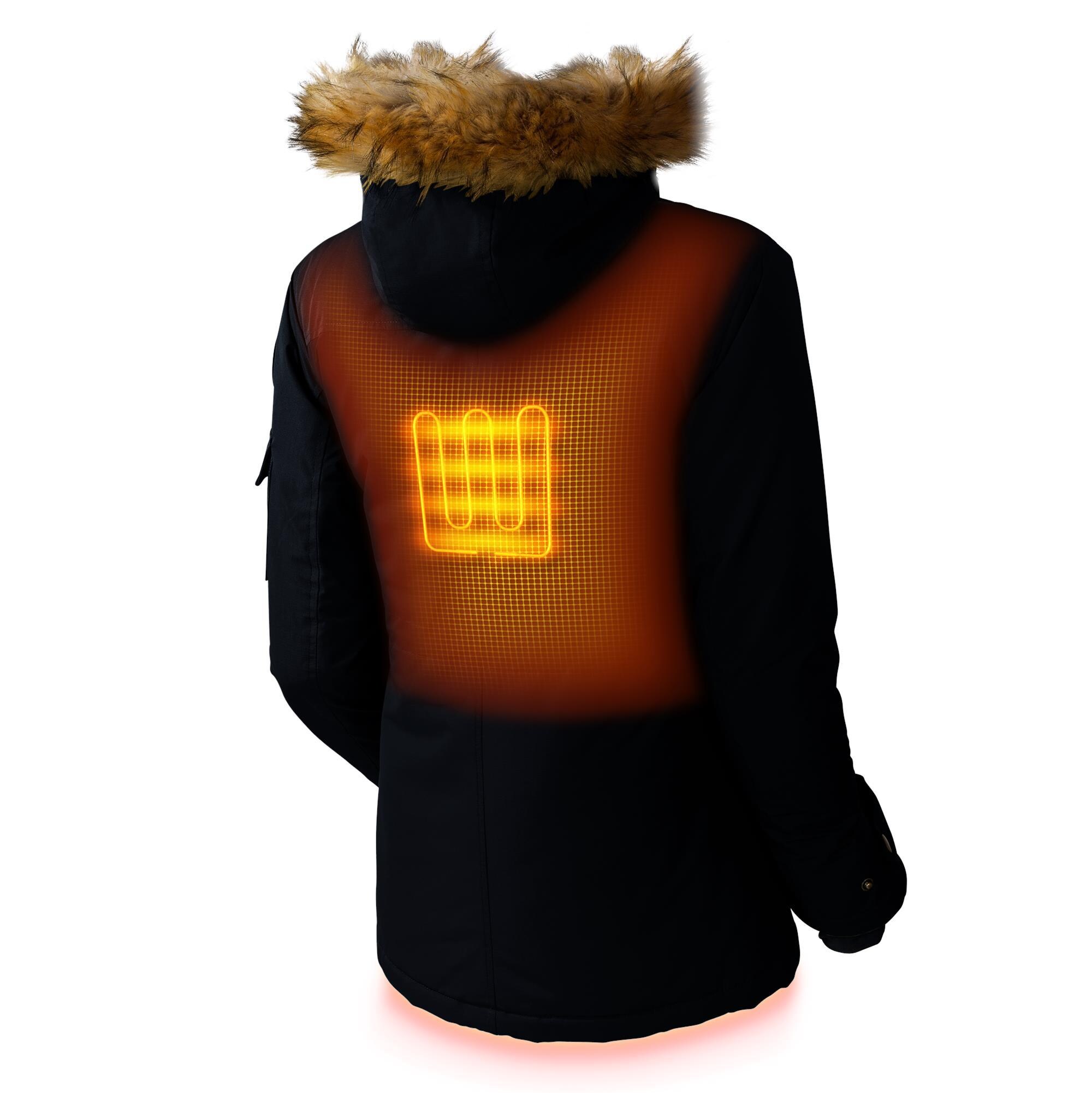 Chamarra térmica para mujer en color negro (talla chica)