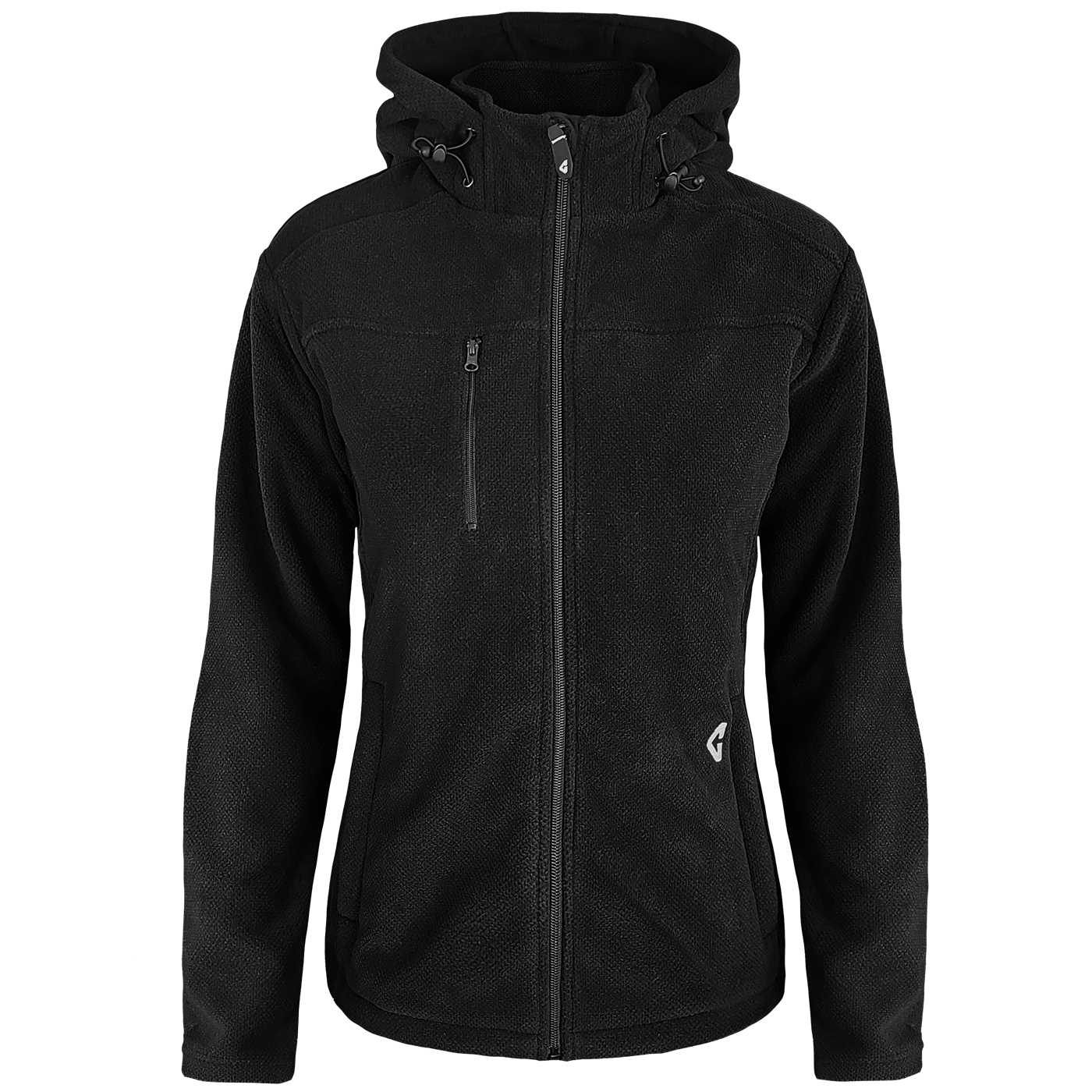 Chamarra con capucha calefactada de forro polar gris para mujer de mediano Grosor (Extra Chico) Batería y cargador incluidos