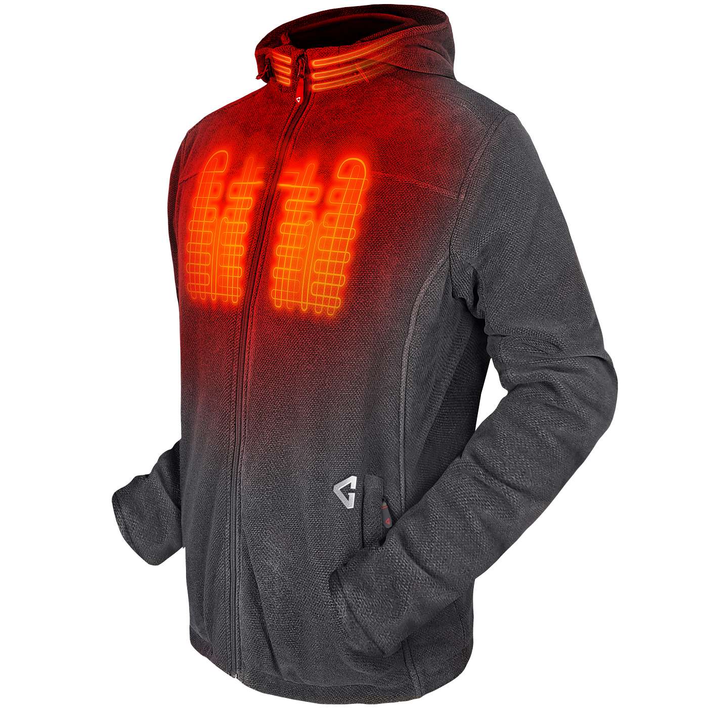 Chamarra Térmica con Capucha Gris para Hombre de Peso Medio de Gerbing (2XL) Batería y Cargador Incluidos