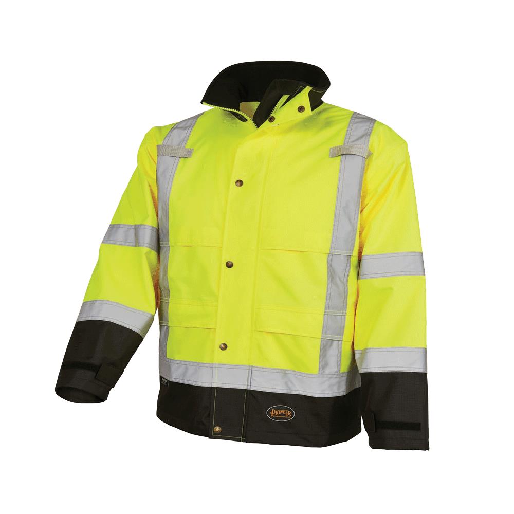 Chamarra de Lluvia Tejida Amarillo/Verde de Peso Mediano unisex de Pioneer para Adultos (Extra Grande) V1200261U-XL