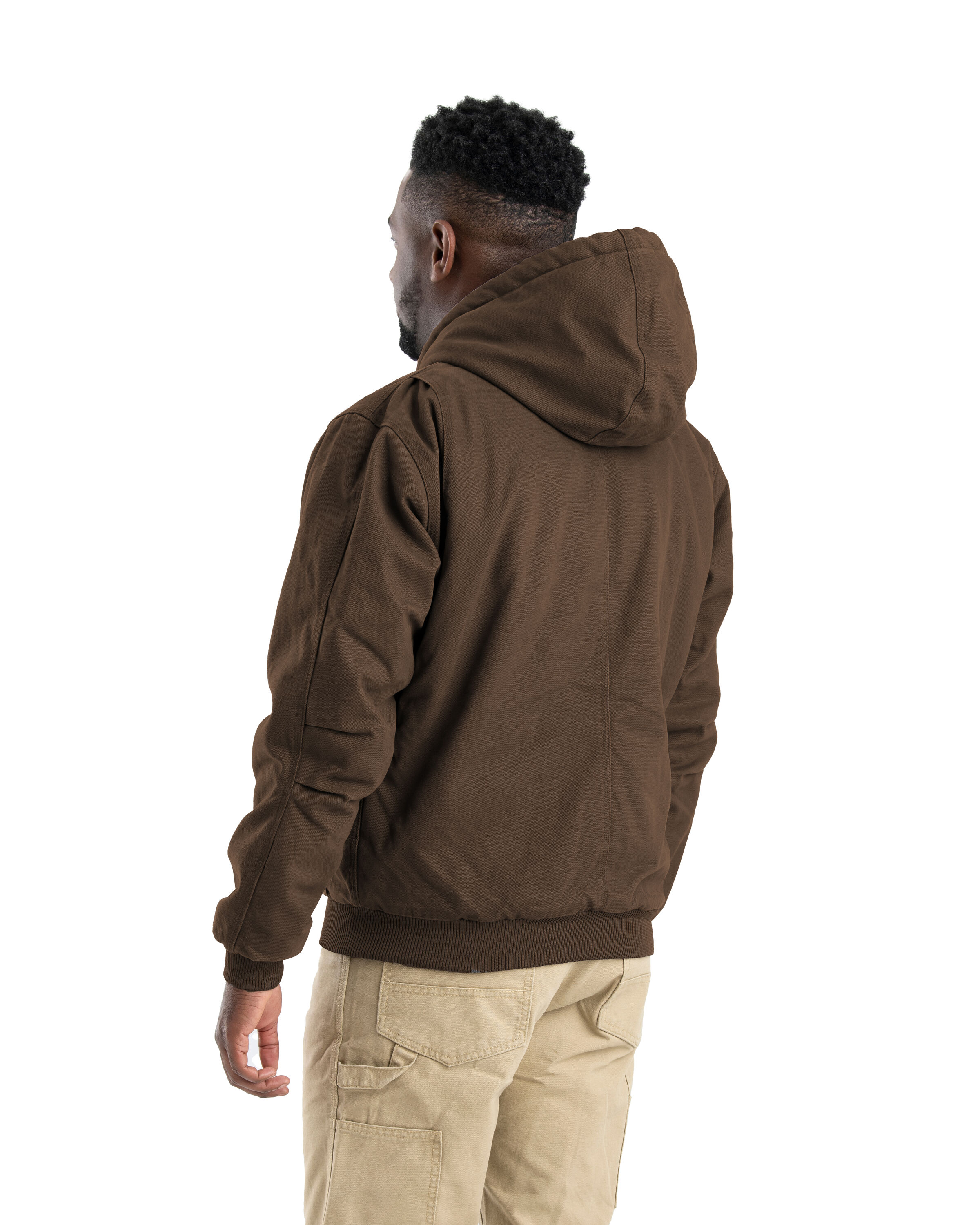 Chamarra de trabajo con capucha, forrada y de lona resistente lavada para hombre (Talla 2XL)