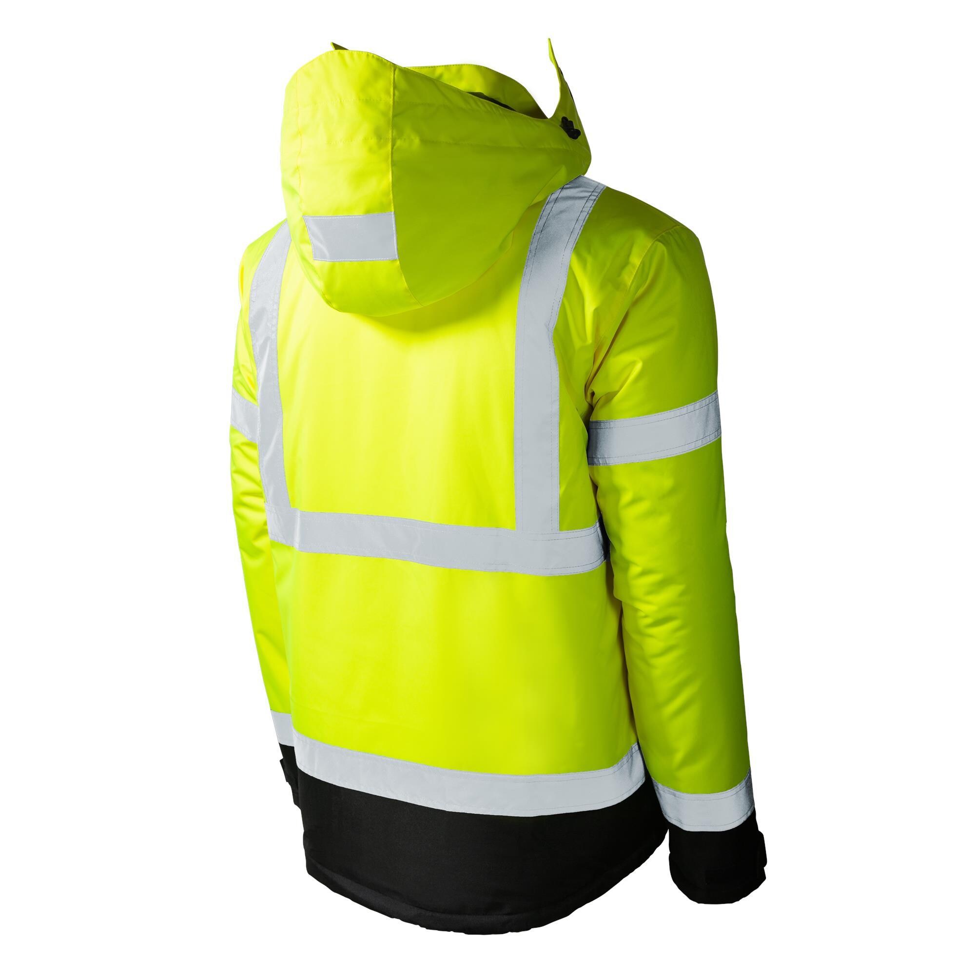 Chamarra de hombre con capucha y calefacción aislada de peso medio en amarillo, talla mediana.
