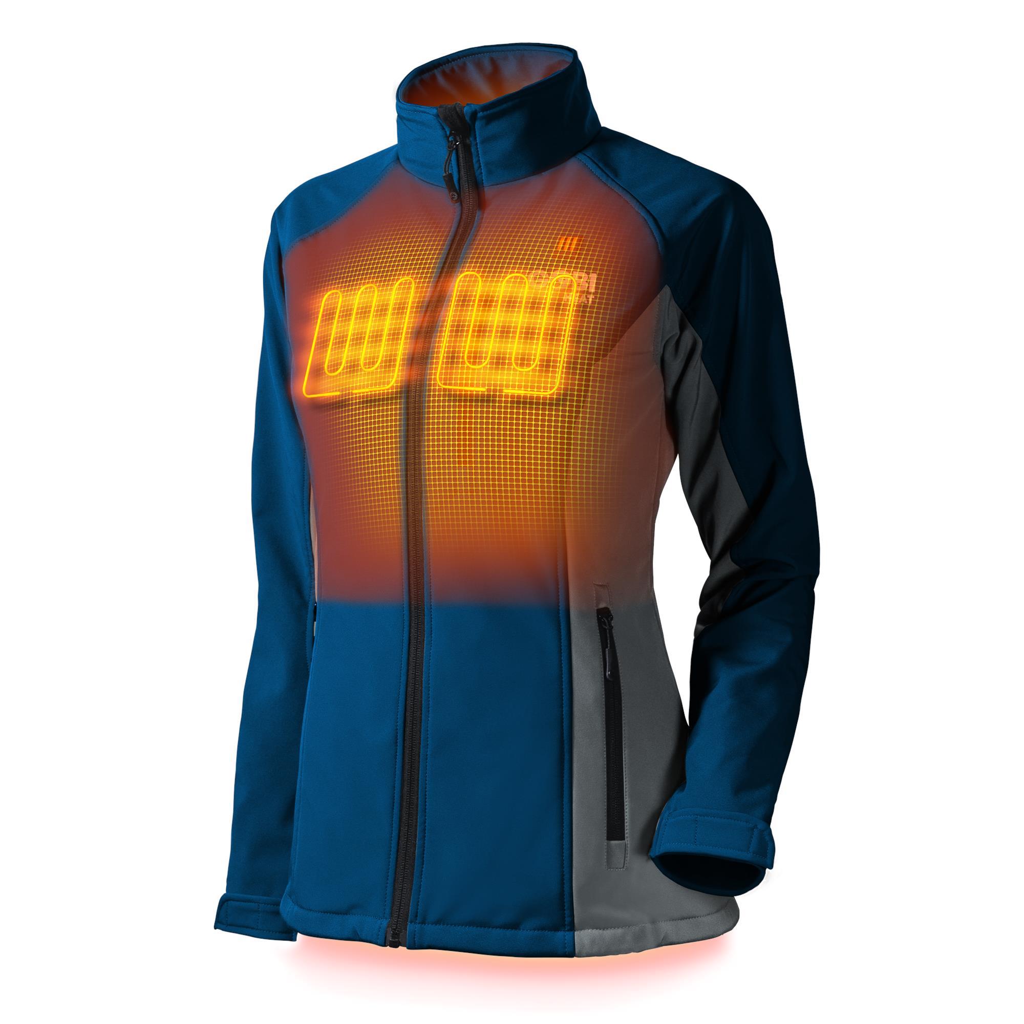 Chamarra térmica ligera para mujer en azul/gris caliente de Gobi Heat (talla grande)