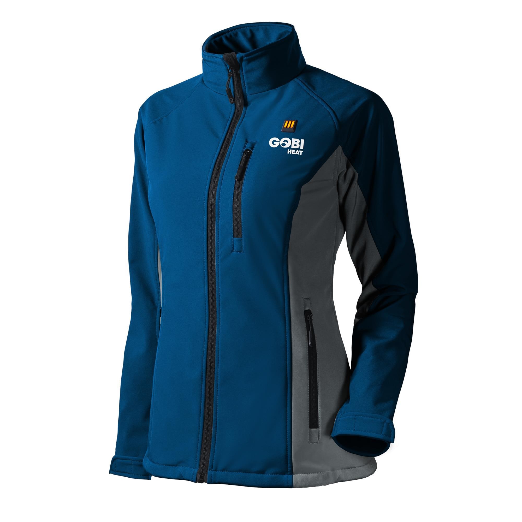 Chamarra térmica ligera para mujer en azul/gris caliente de Gobi Heat (talla grande)