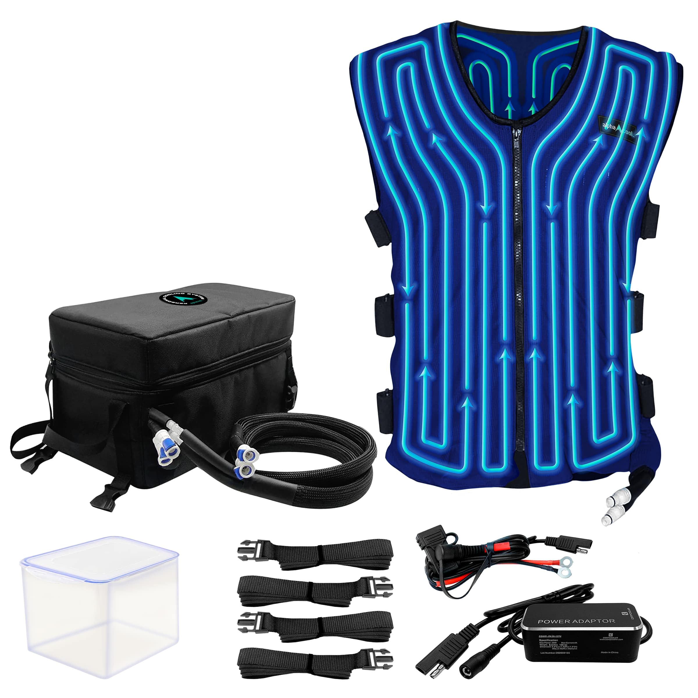 Chaleco refrigerante de poliéster azul para adulto unisex talla XL/2XL de AlphaCool