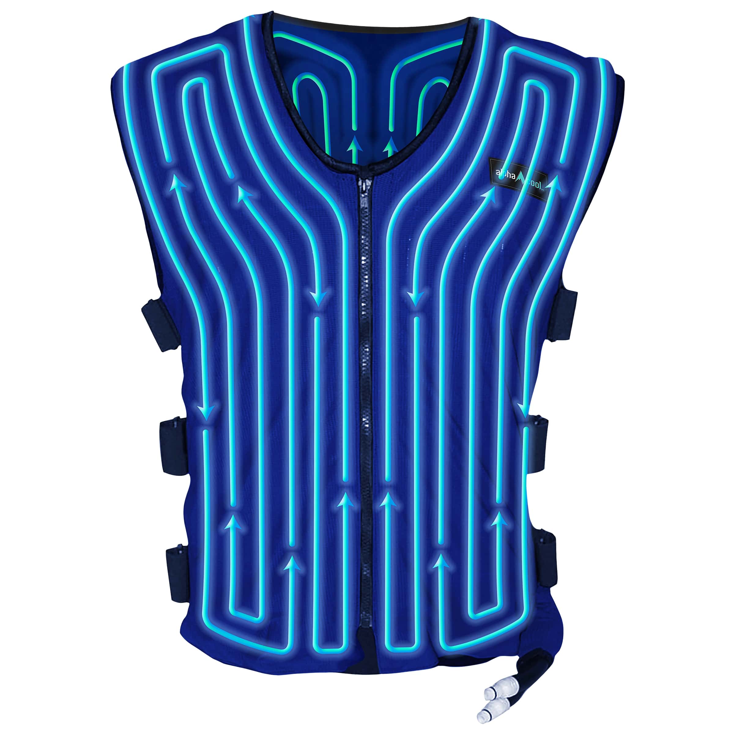 Chaleco de enfriamiento de poliéster azul unisex para adultos de AlphaCool en talla 3XL/4XL