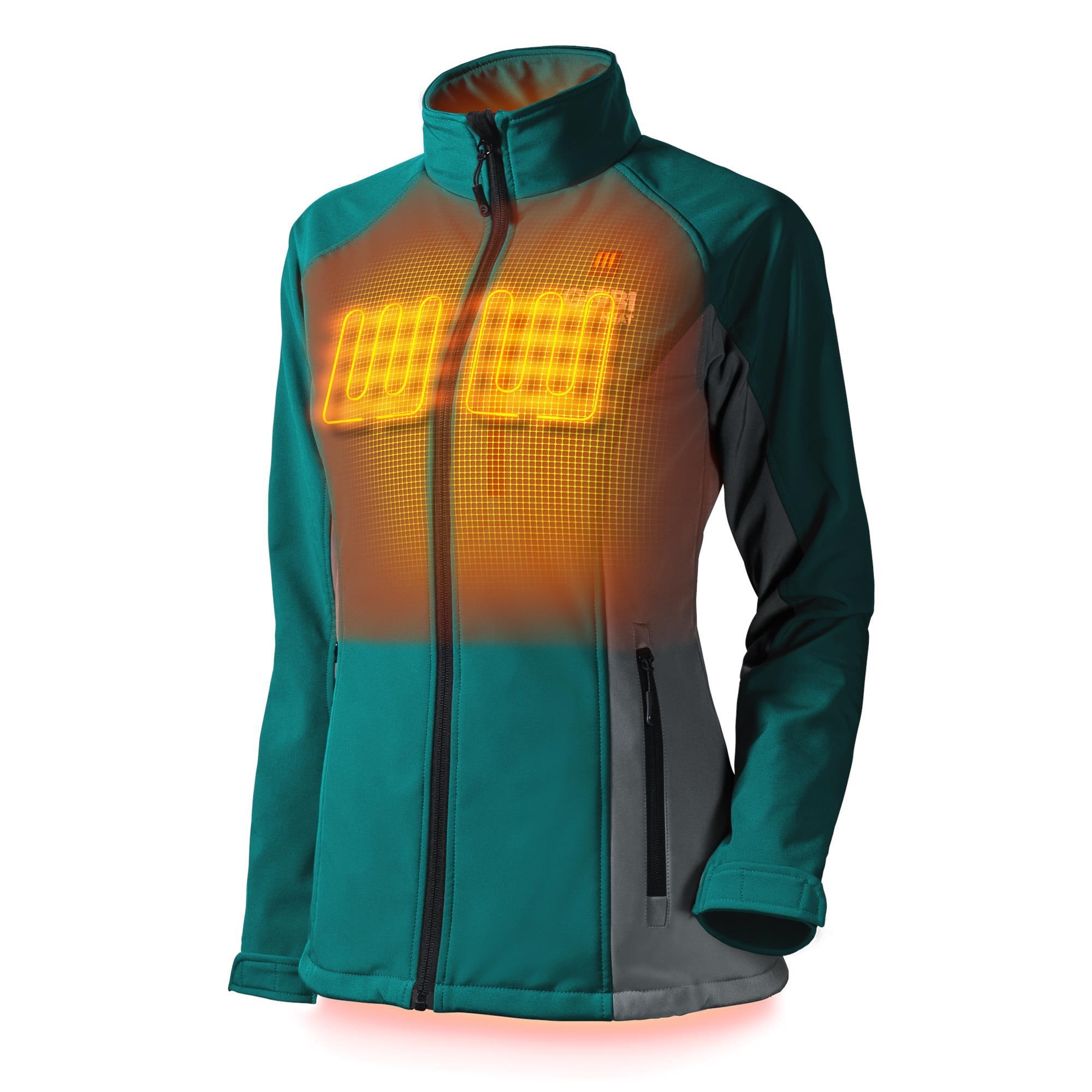 Chamarra térmica para mujer en Verde/Gris de Gobi Heat (Talla Mediana)