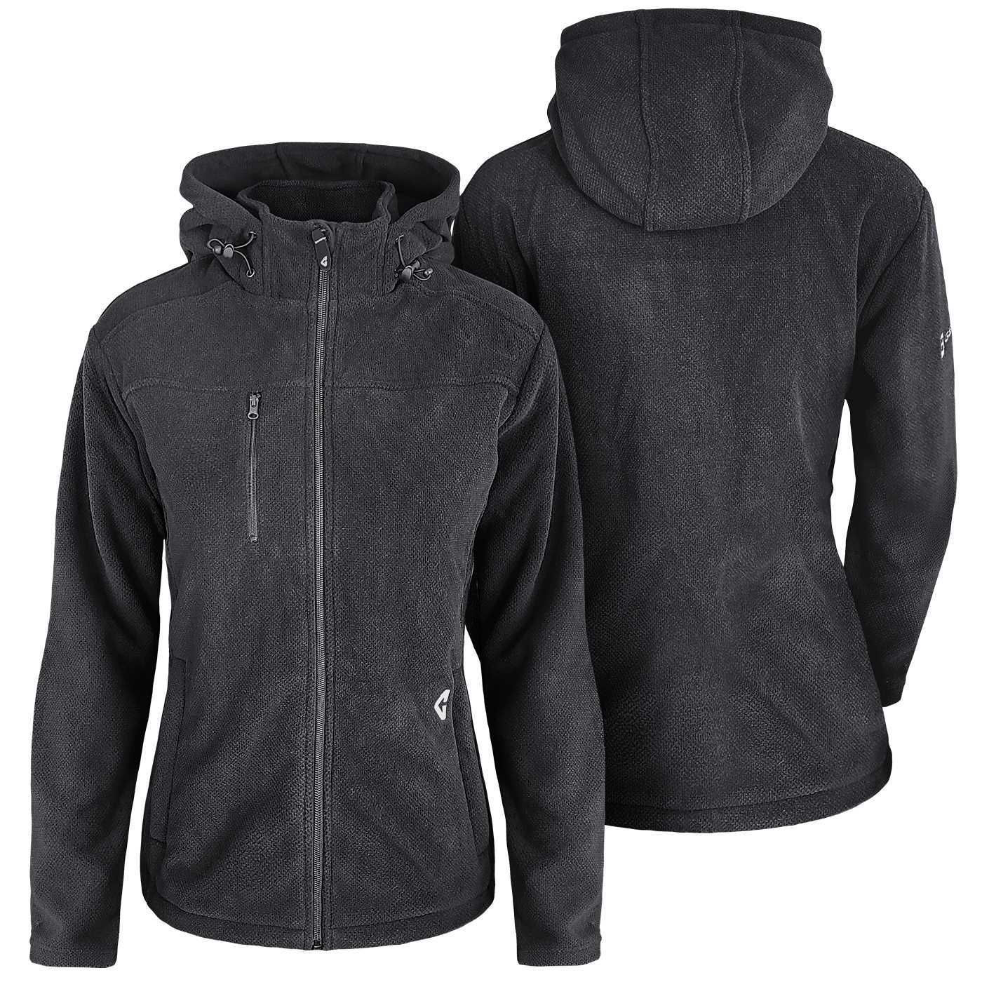Chamarra con Capucha y Calefacción para Mujer en Gris de Peso Medio (Talla S) - Batería y Cargador Incluidos
